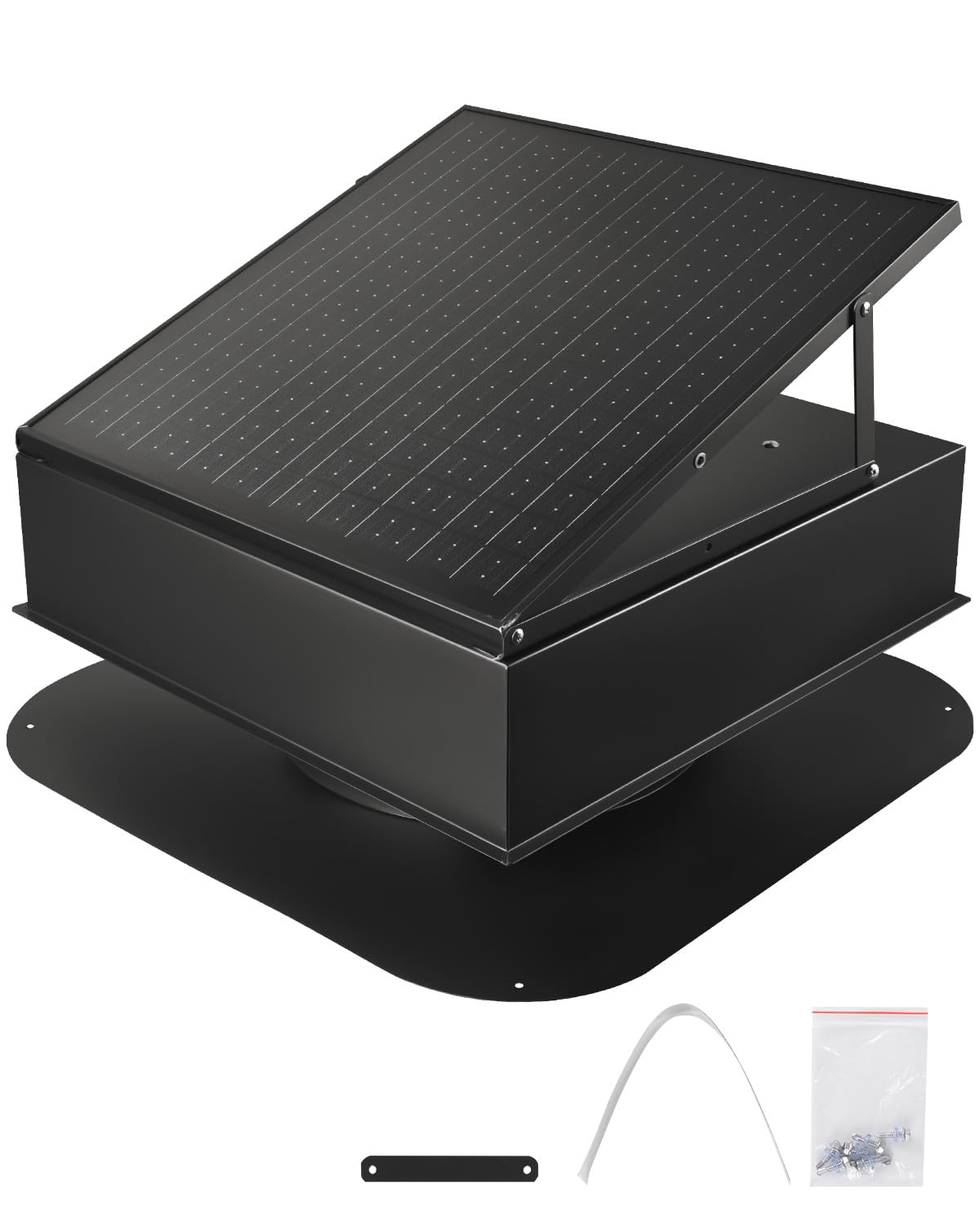 Vevor Roof Attic Exhaust Fan, 35W Smart Solar Roof Ventilation Fan With Built-In Thermostat, 2400 Cfm Airflow Built-In Brushless