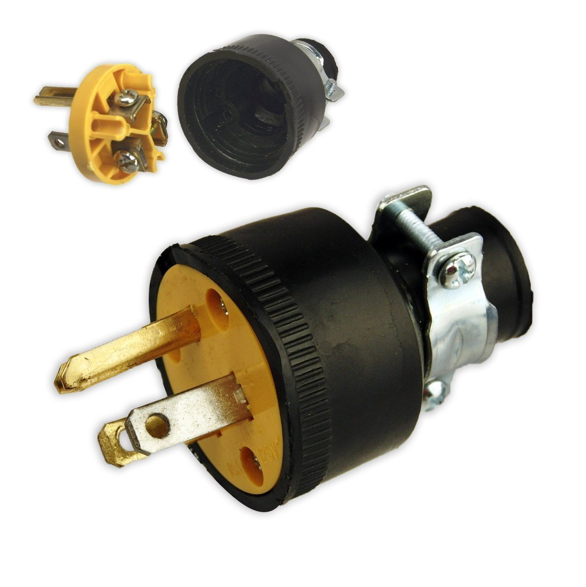 Black Duck Brand Male Extension Cord Replacement Electrical Plugs End (10 Male Electrical Plugs End)