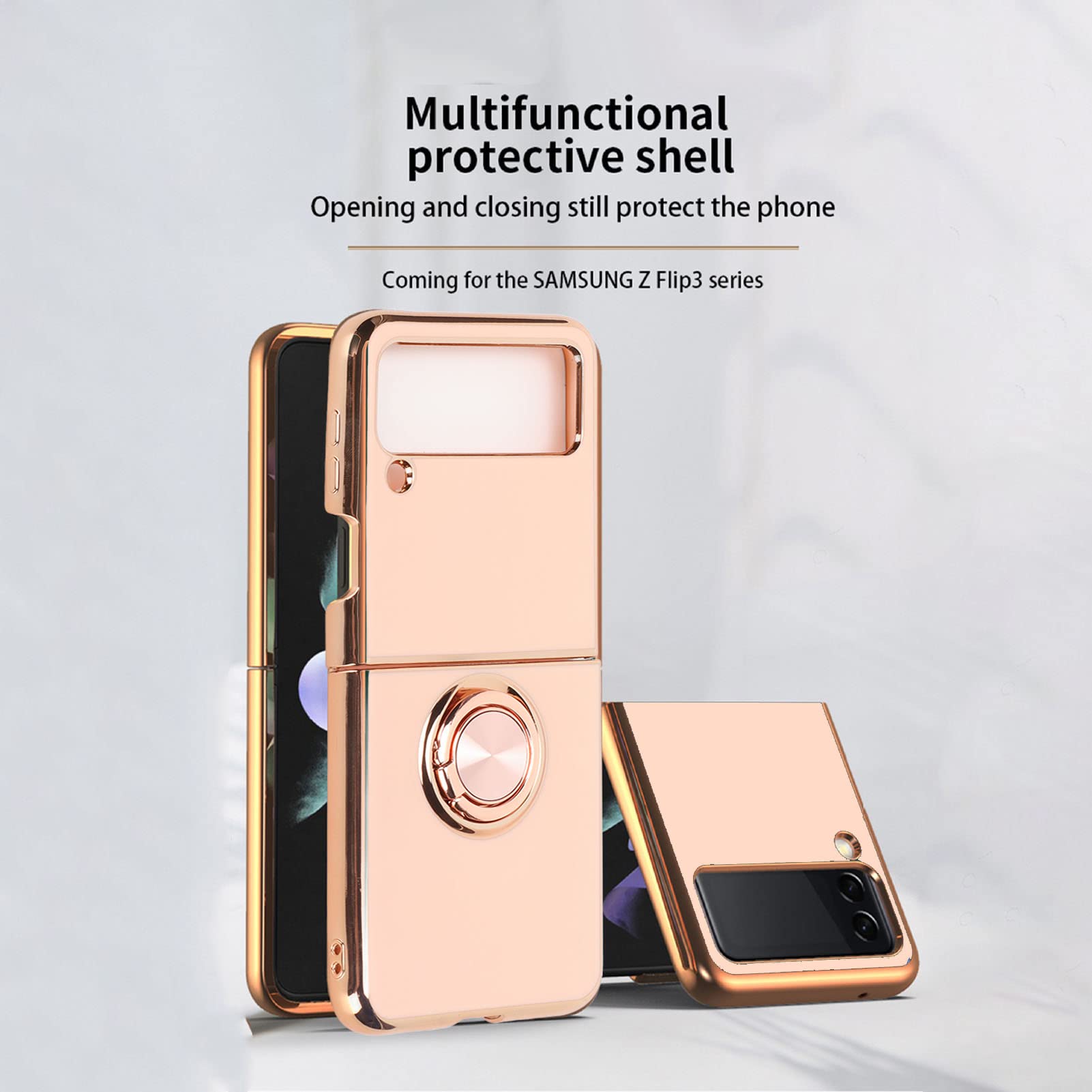 Diyeeni Compatible With Flip 3 Phone Cover, Cell Phone Protective Cover, With 360 Rotation Ring Holder, Scratch Protective Case,