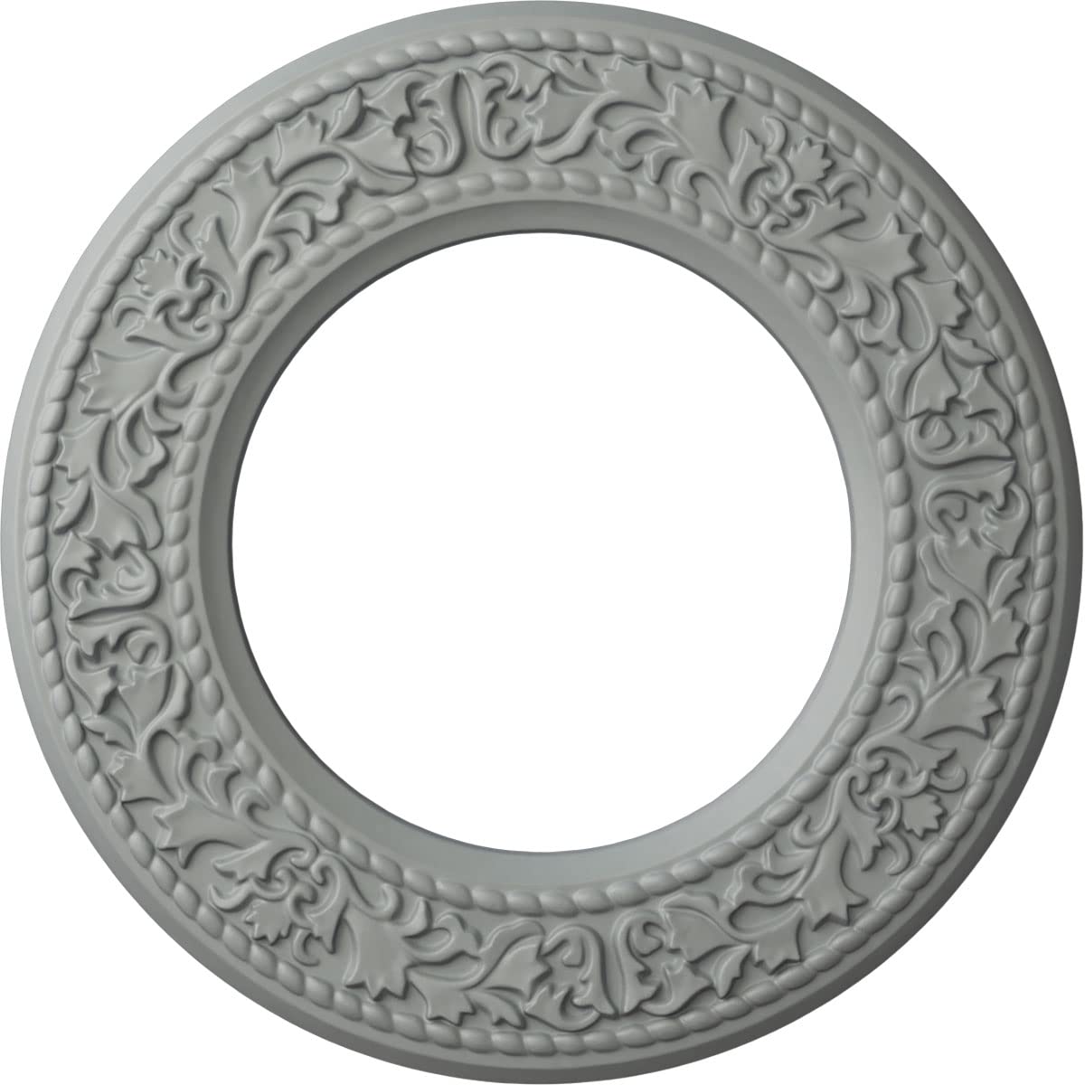 Ekena Millwork Cm13Bl Blackthorn Ceiling Medallion, 13 3/8''Od X 7 1/2''Id X 3/4''P, Primed