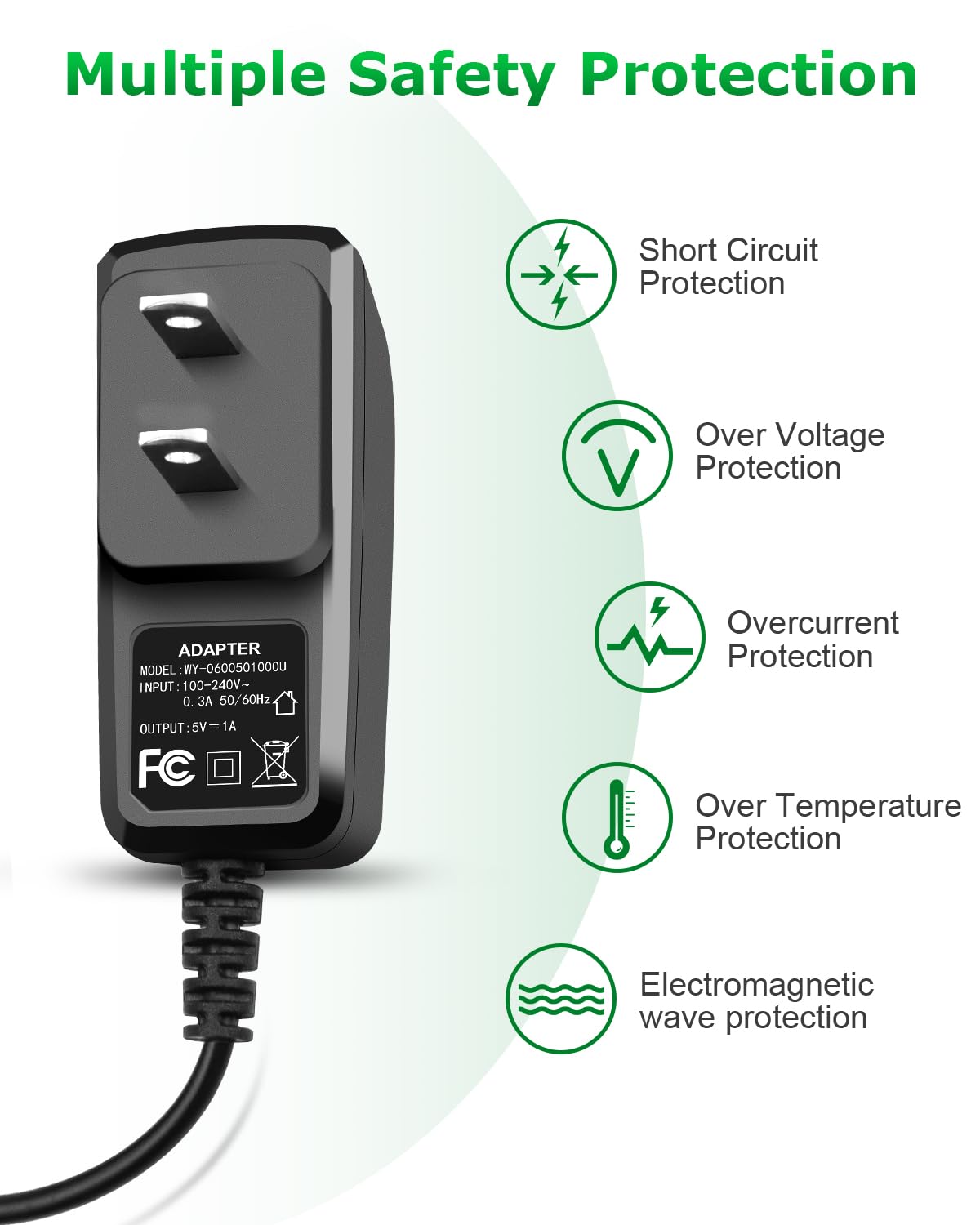 Replacement Charger For Andis 17150 17165 Shavers Charger Profoil Lithium Ts 1 Ts 2, Arkare 5V 1A Electric Shaver Charger 5Ft, C