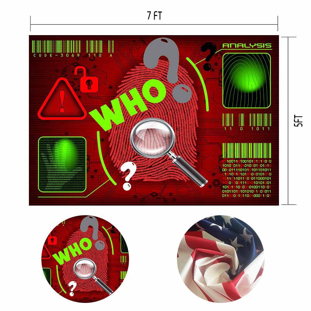 Detective Backdrop Police Mystery Investigation Analysis Photography Background 7X5Ft Top Secret Birthday Party Baby Shower Supp