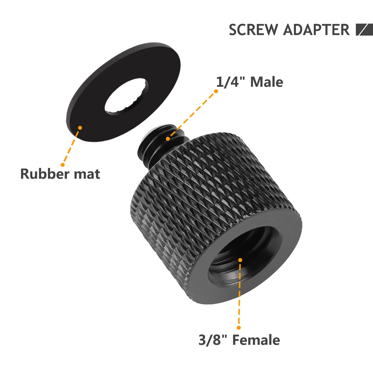 8 Pieces Camera Screw Adapter Thread 1/4' Male To 3/8' Female And 3/8' Male To 1/4' Female Adapter With Rubber Pad For Camera Monitor, Tripod, Mount