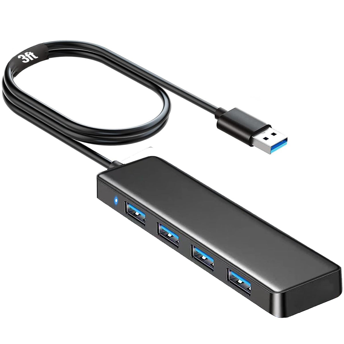 Usb Hub, Vienon 4 Port Usb 3.0 Hub Usb Splitter Usb Expander For Laptop, Xbox, Ps4/5, Flash Drive, Hdd, Console, Printer, Camera