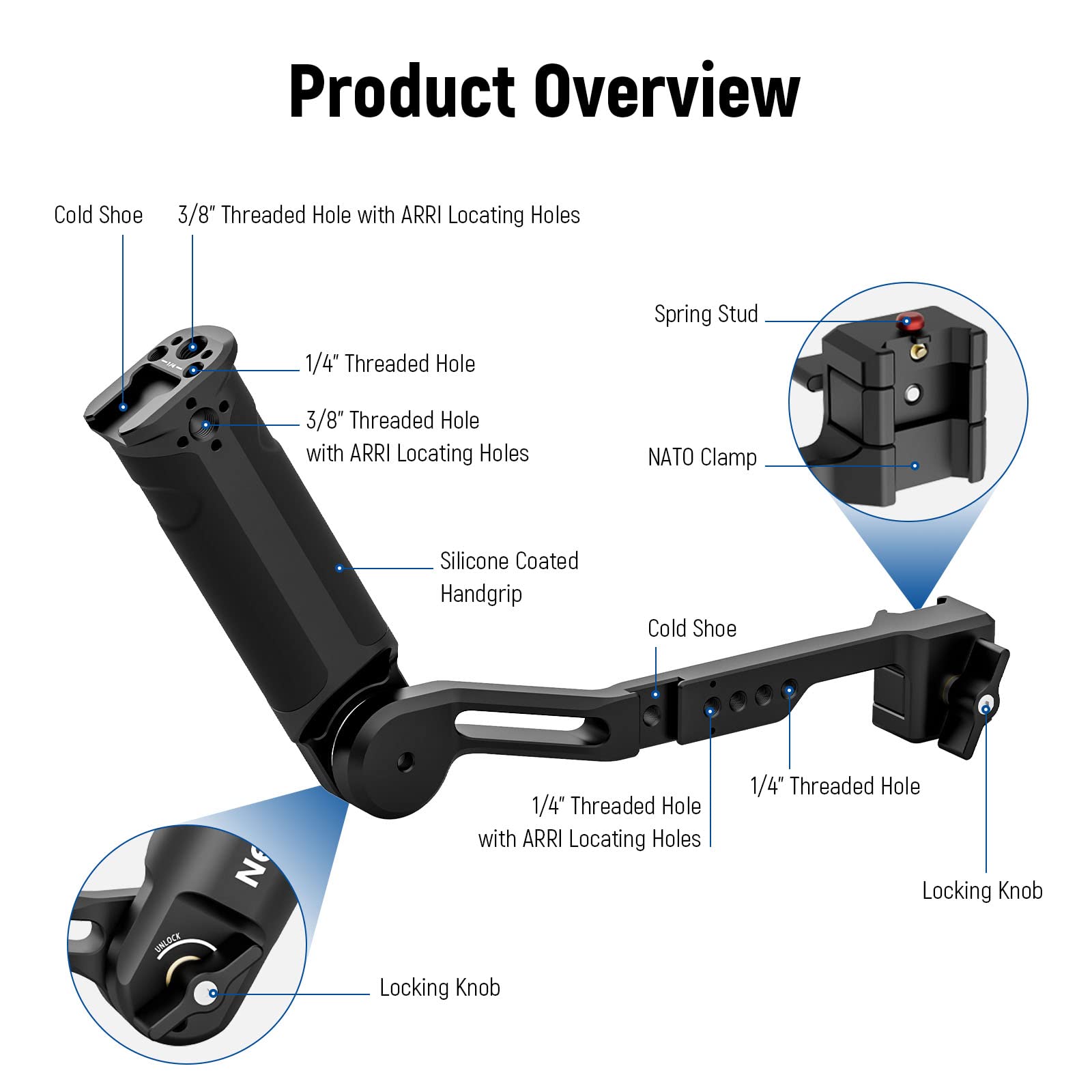 Neewer Adjustable Sling Handle Grip Compatible With Dji Ronin Rs4 Rs3 Mini Rs 3 Pro Rs 2 Rsc 2 Gimbal Stabilizer For Low Angle S