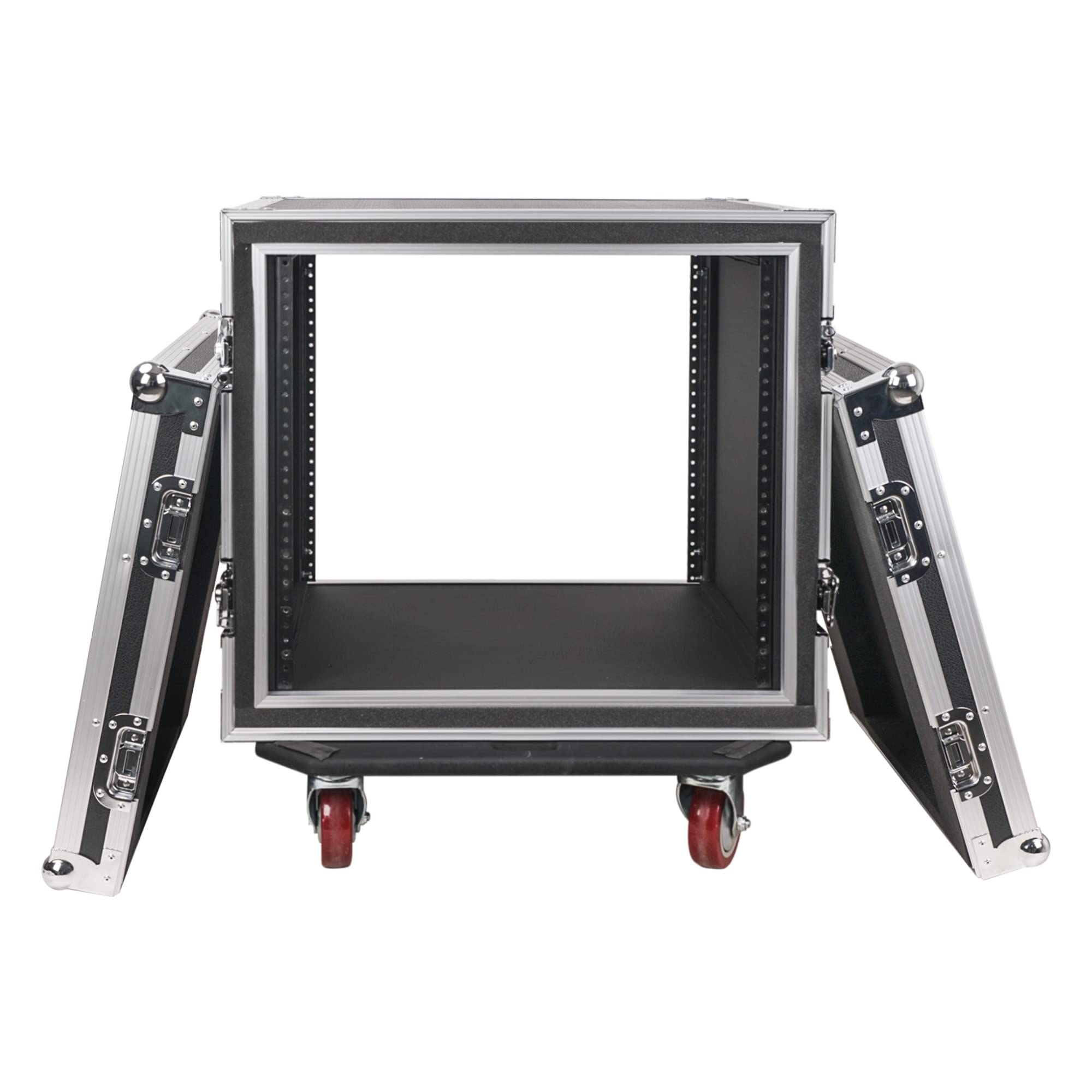 Sound Town Shock Mount 10U Ata Rack Case With 21'' Rackable Depth And Casters, Pro Tour Grade (Strc Sp10Uw)