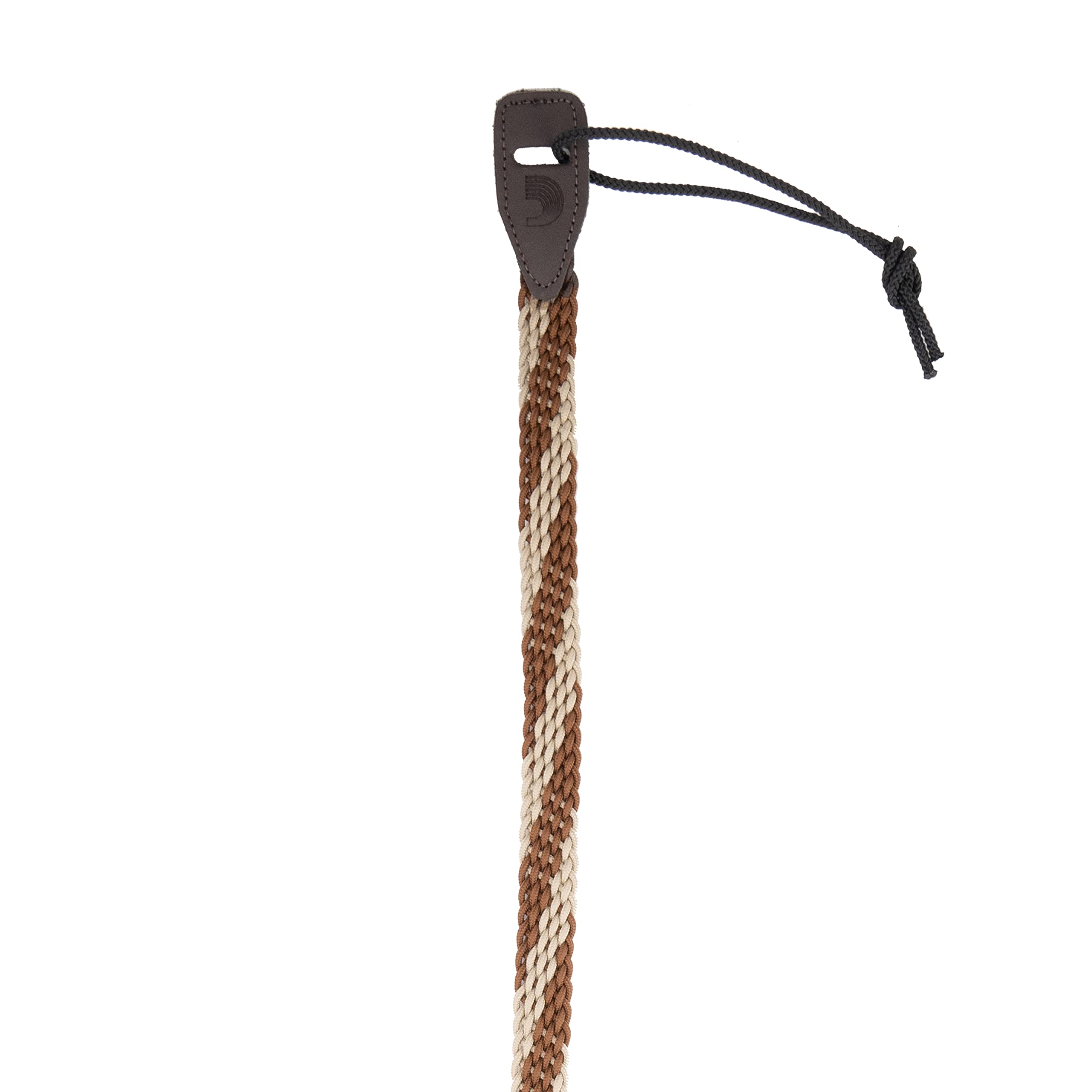 D'Addario Accessories Mandolin Strap   Mandolin Accessories   Braided Mandolin Strap   Brown/Cream