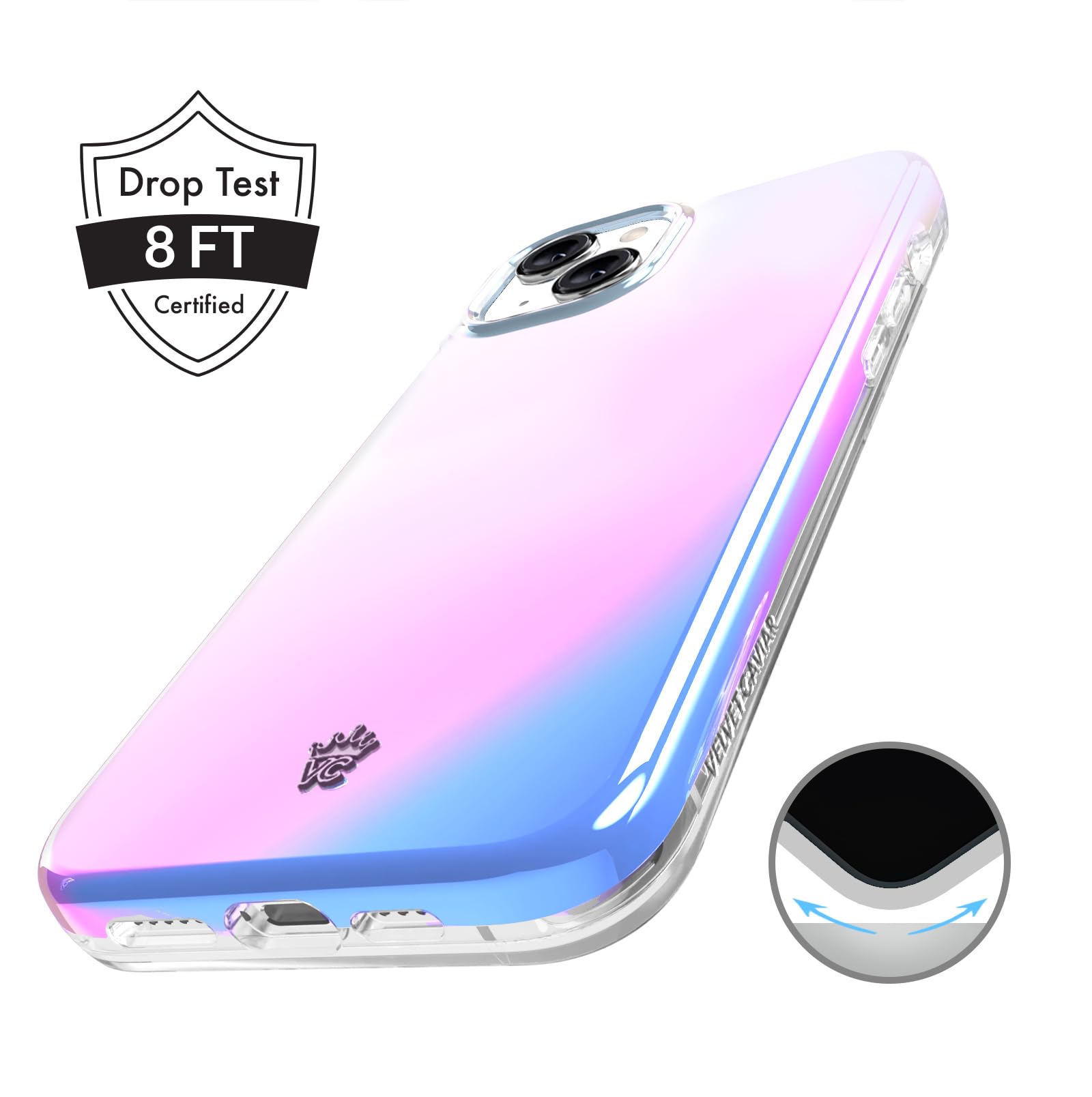 Velvet Caviar Compatible With Iphone 15 Plus Case Iridescent [8Ft Drop Protection] Compatible With Magsafe   Cool Protective Cas