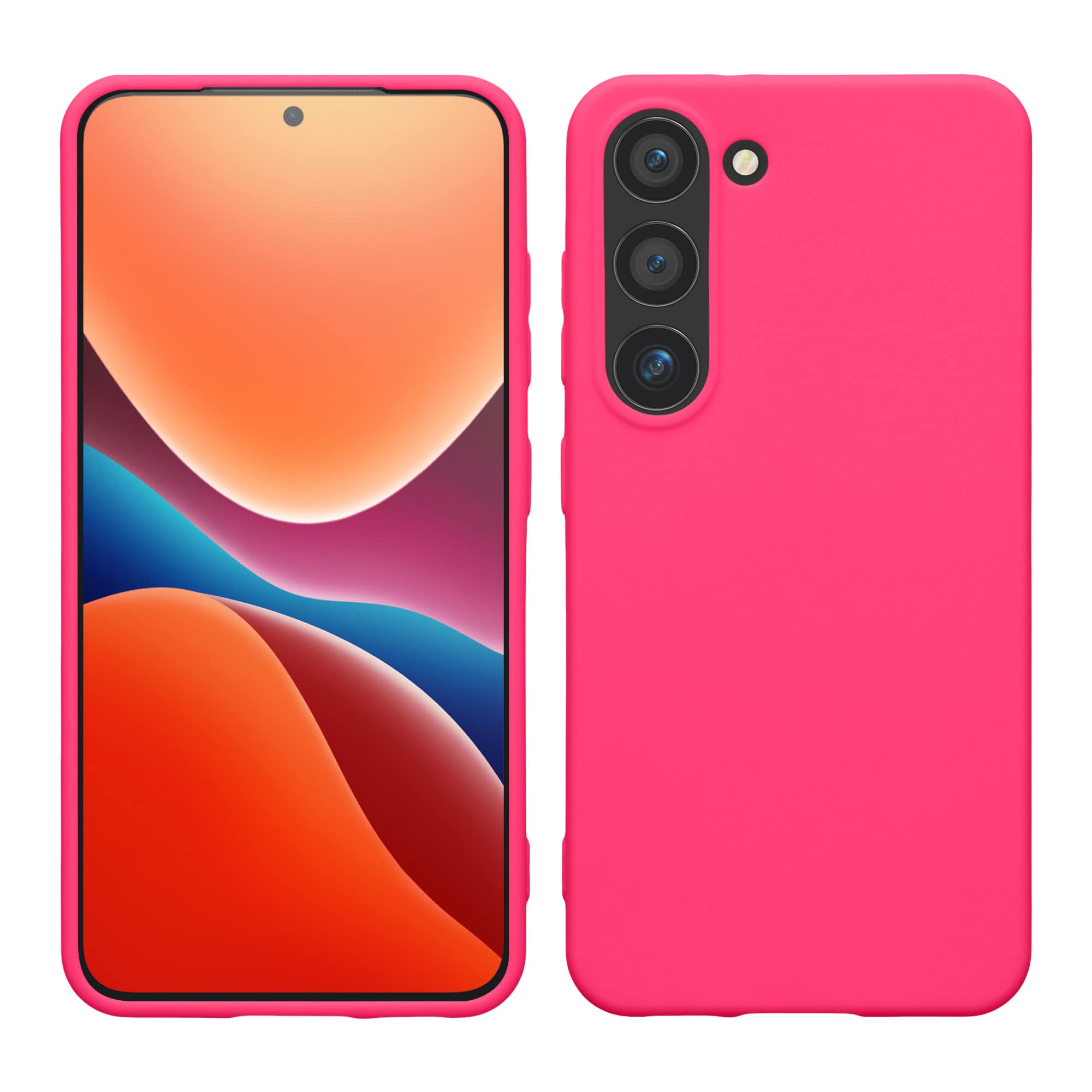 kwmobile Case Compatible with Samsung Galaxy S23 Case - Soft Slim Protective TPU Silicone Cover - Neon Pink