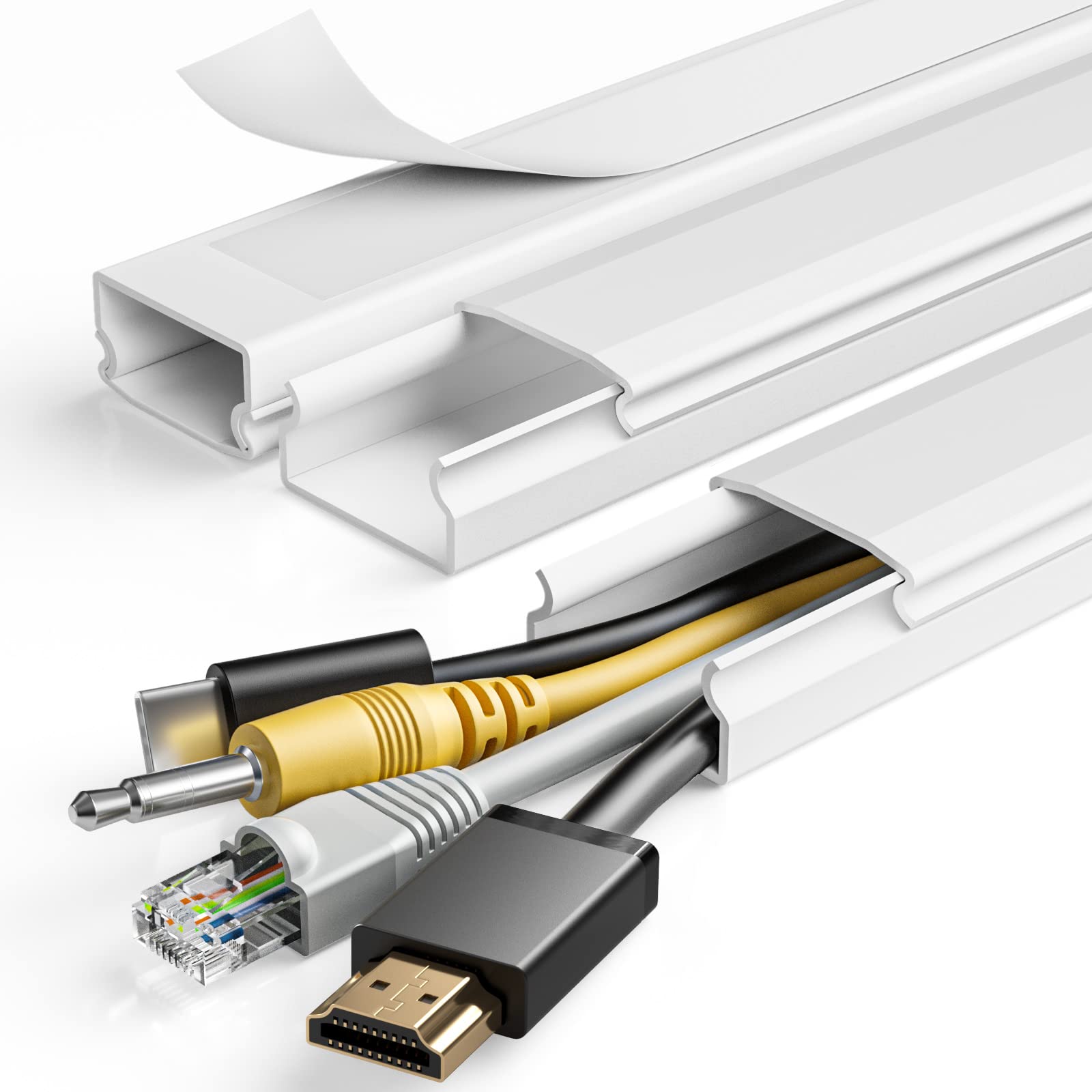 Yecaye Tv Cord Hider, 47In Cord Cover, Large Cable Hider, Wire Covers For 4 Cords, Cable Raceway Wire Hider, Wire Hiders For Tv 