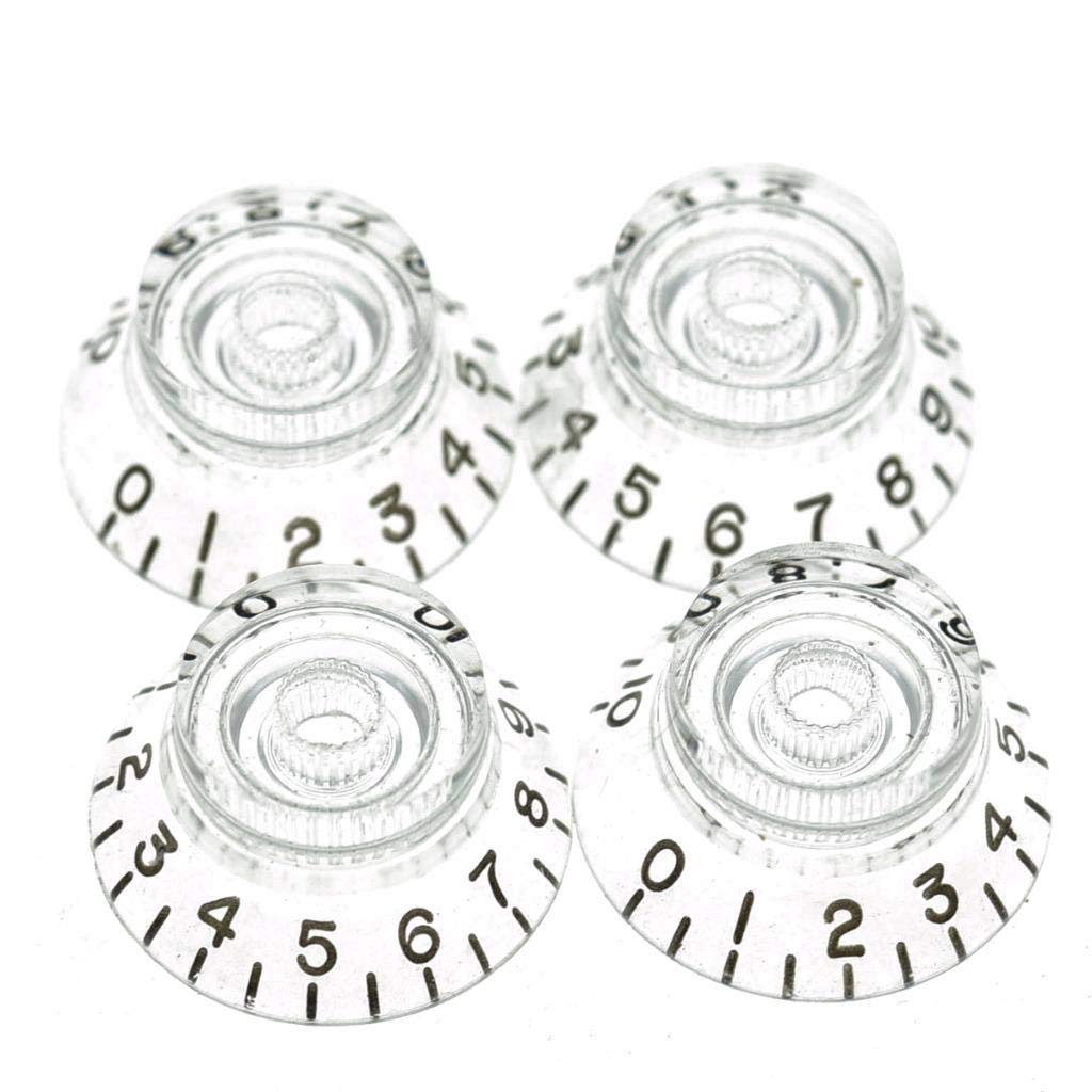 Dopro 4pcs USA(Imperial) LP Guitar Bell Knobs 24 Fine Splines Top Hat Knobs for USA Les Paul with CTS Pots Clear