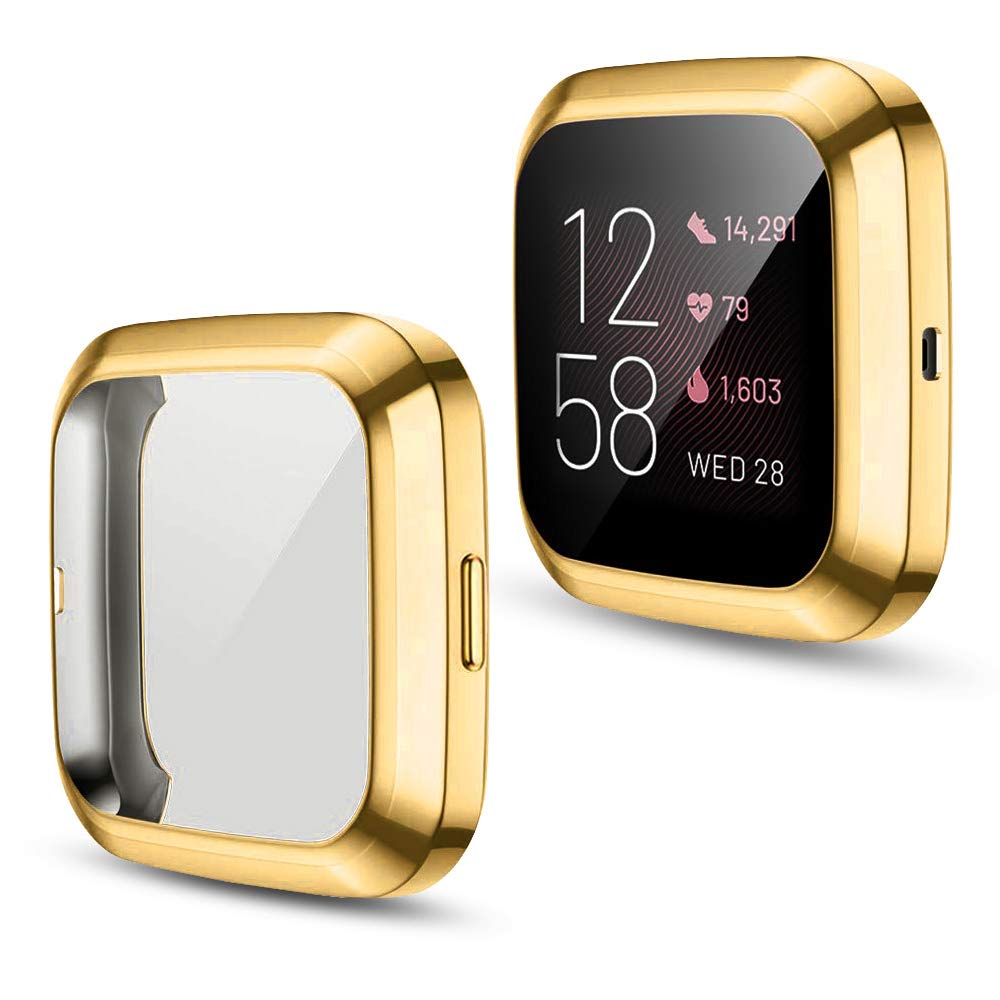 Screen Protector Case Compatible With Fitbit Versa 2 Smartwatch, All Around Tpu Plated Protective Cover Scratch Resistant Bumper