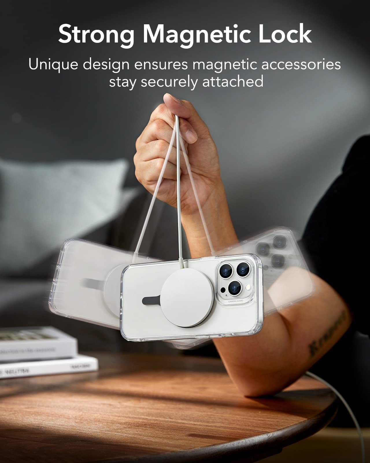 Esr For Magsafe Sticker 360, Magsafe Ring Magnet, 4 Pack Magnetic Ring, Universal Magnetic Wireless Charger Conversion Kit For I