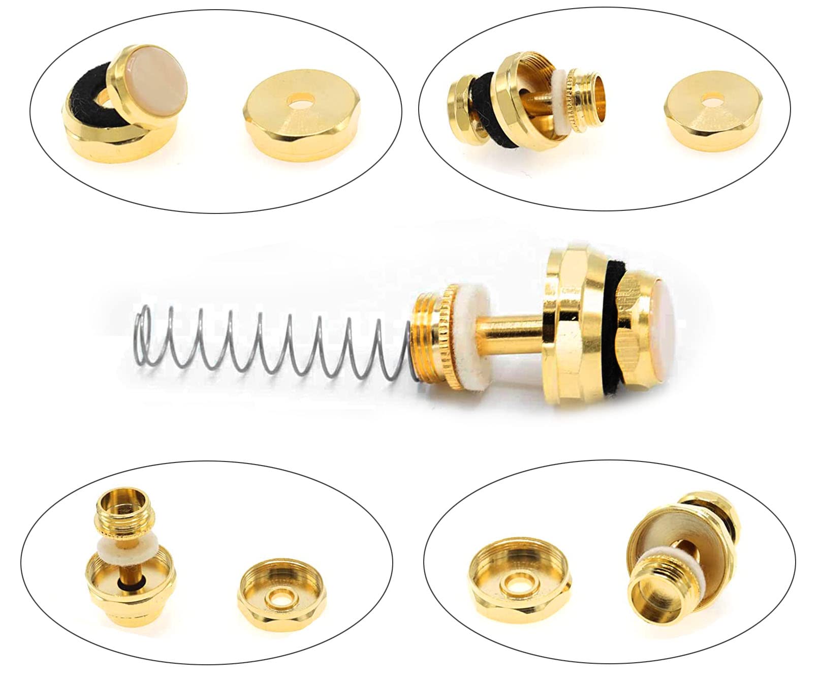 Tuoren Trumpet Valve Sytem Replacement Parts Include Trumpets Finger Buttons Valve Cap Spring Felt Washer Piston Guides Musical