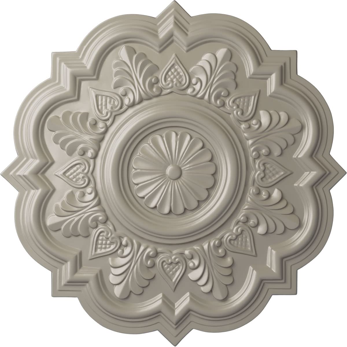 Ekena Millwork CM20DRPWS Deria Ceiling Medallion, Pearl White