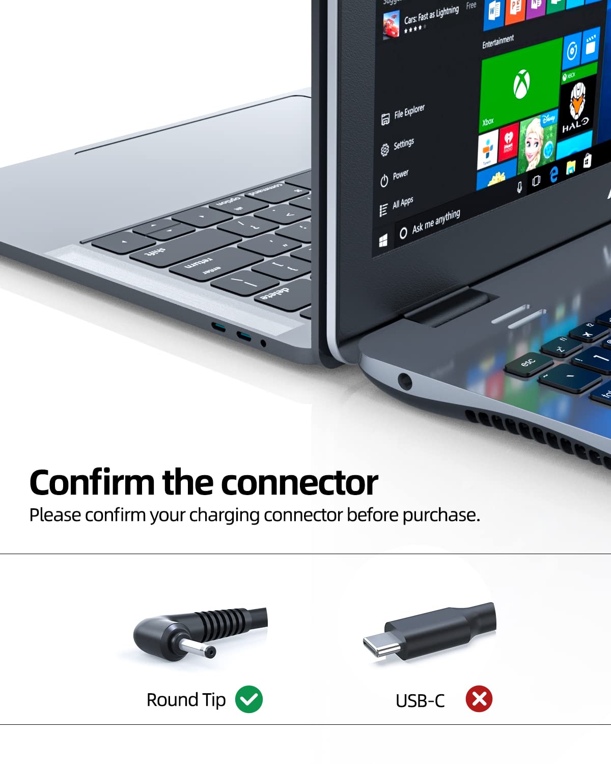 Charger For Samsung Chromebook, (Ul Certified Safety), Chromebook 2, Chromebook 3, Xe500C13, Pa 1250 98, 26W, Round Connector