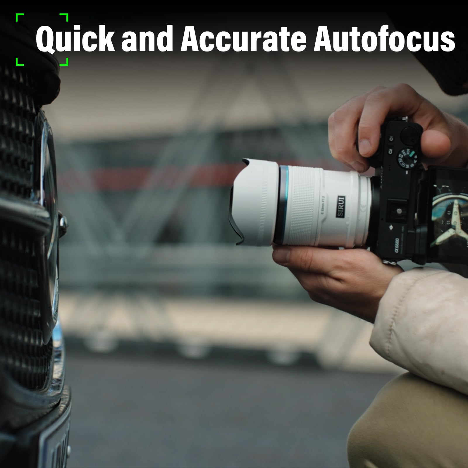 Sirui Sniper 56Mm Autofocus Lens, F1.2 Wide Angle Aps C Camera Lens For A5 A6 A7 Fx A9 Zv E Series (E Mount, White)