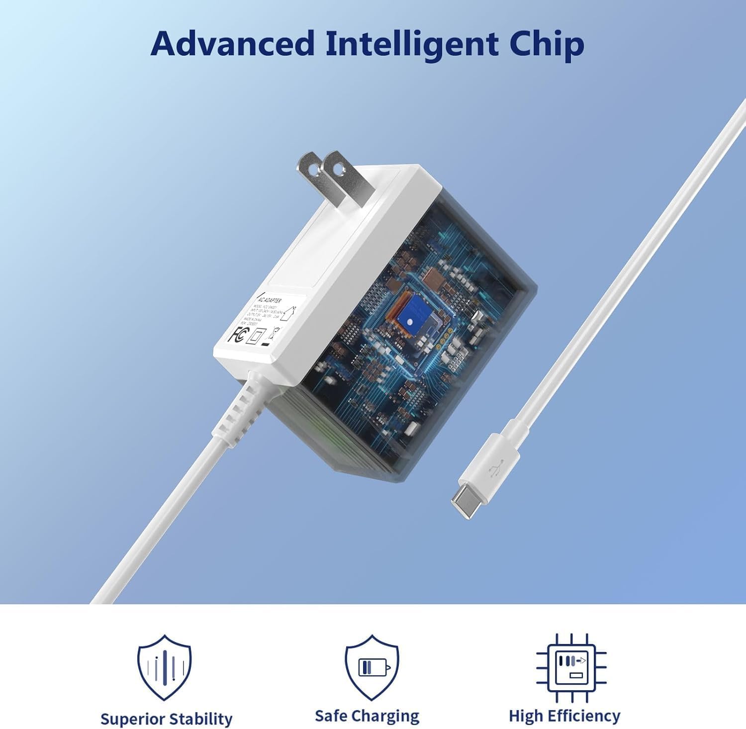 Yccsky 45W Charger For Game Console N-Intendo S-Witch, Ac Adapter For N-Intendo S-Witch - Fast Charger With 10Ft Usb C Cable 15V