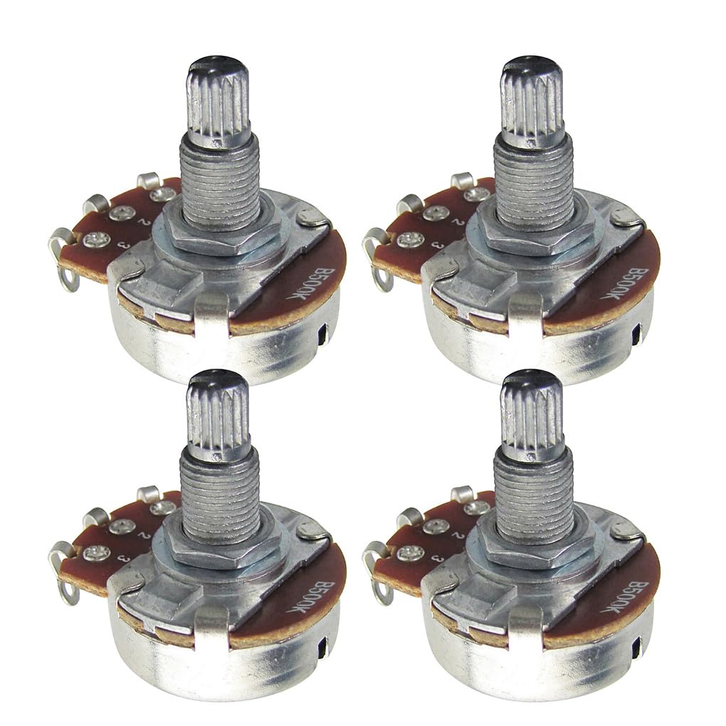 Fleor 2Pcs Full Size Guitar Tone Pot 18Mm Shaft Linear Taper Guitar Potentiometer B500K