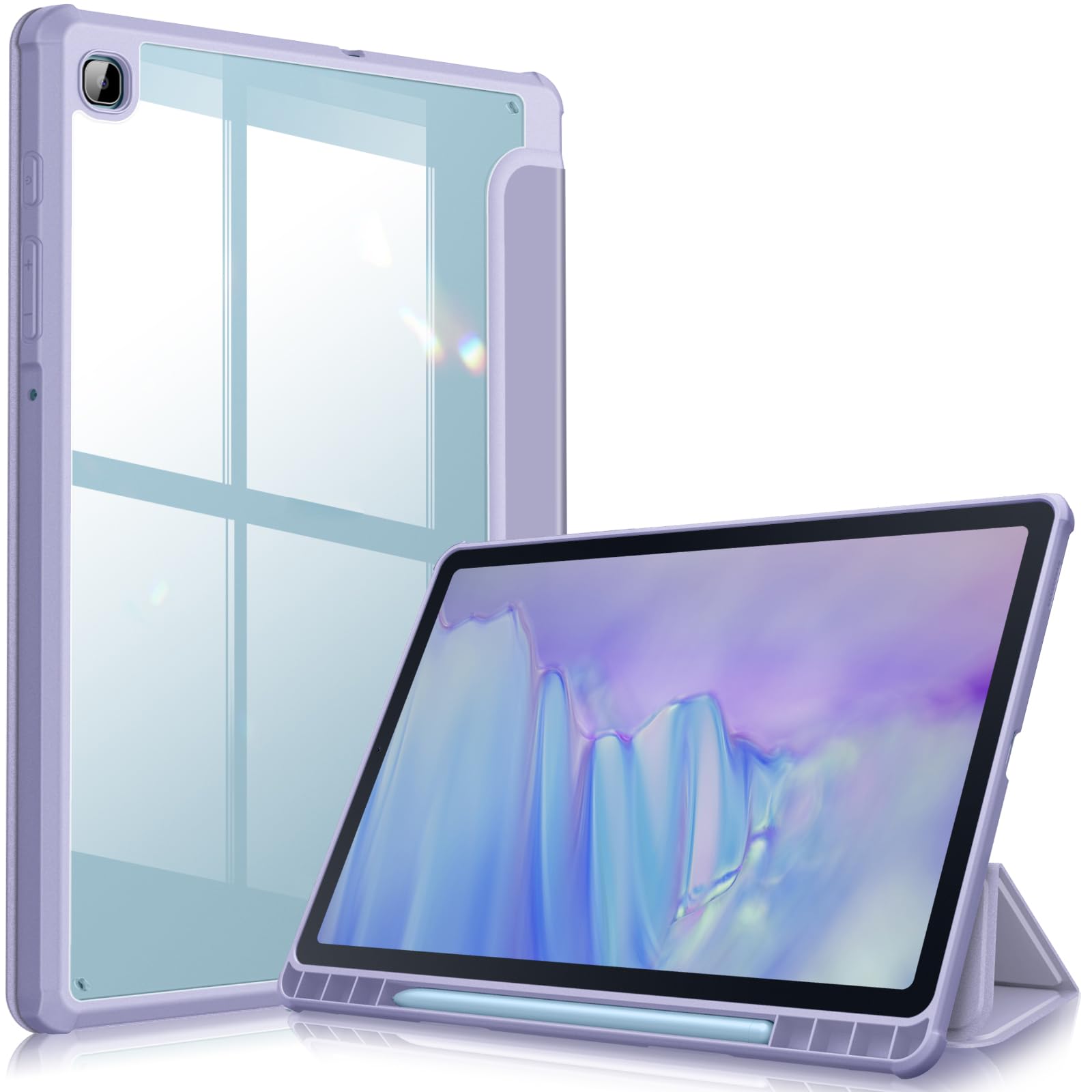 Fintie Hybrid Slim Case for Samsung Galaxy Tab S6 Lite 10.4 Inch 2024/2022/2020 with S Pen Holder, Shockproof Cover with Clear T