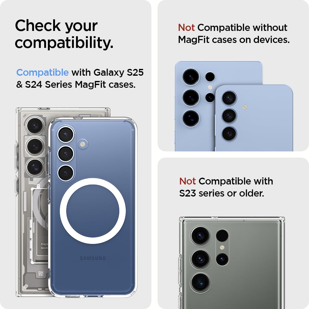 Spigen Nano Pop Magnetic Wallet Card Holder (Magfit) Designed For Galaxy S25 Plus, Ultra, Edge & S24 Series Magnetic Case Only A