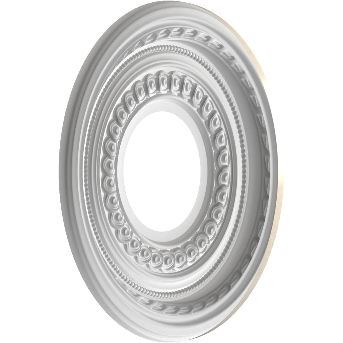 Ekena Millwork Cmp10Coepe Cole Thermoformed Pvc Ceiling Medallion (Fits Canopies Up To 4 1/4''), 10''Od X 3 1/2''Id X 3/4''P, Un