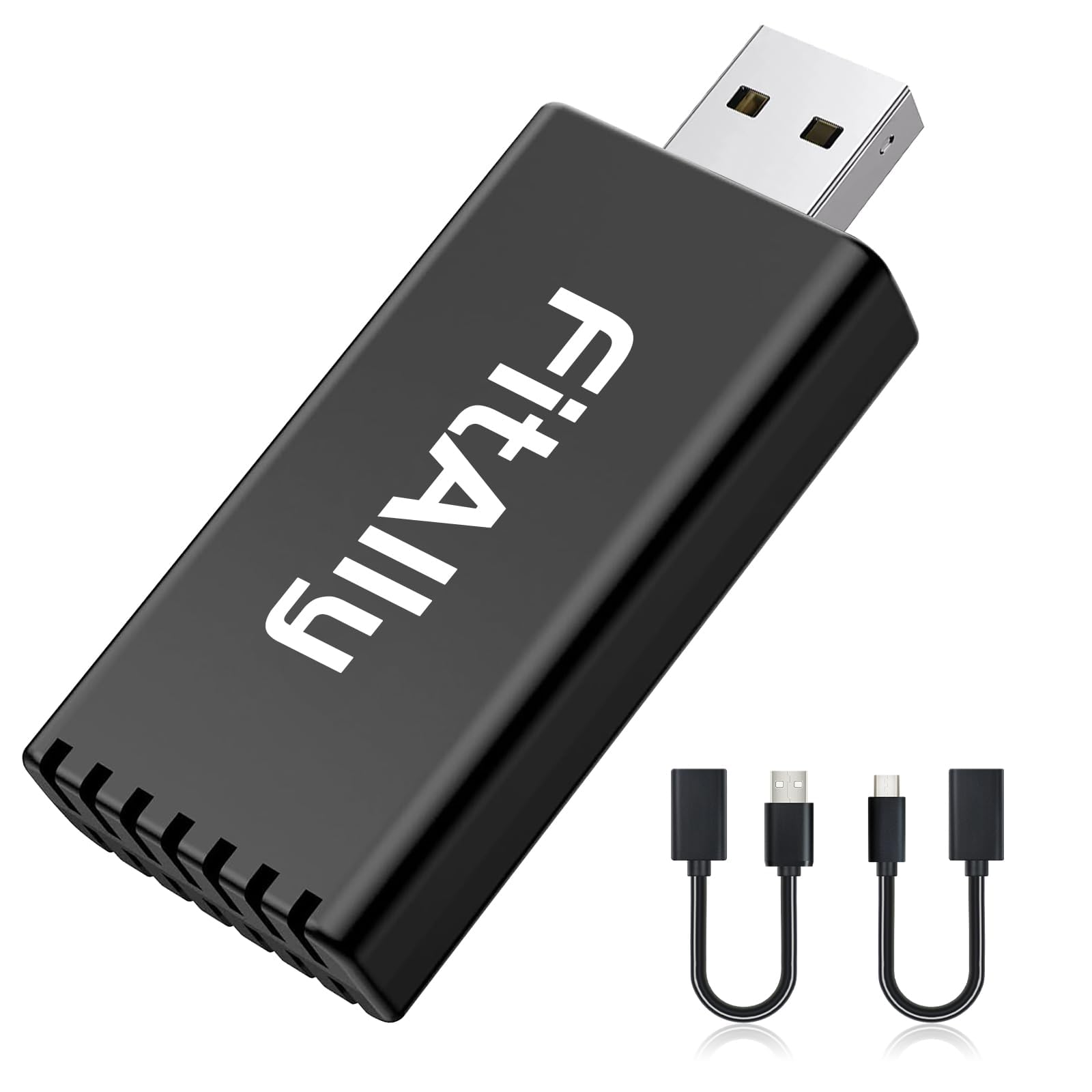 Fitally Wireless Carplay Adapter Apple,Plug & Play Carplay Wireless Adapter, Usb C & Usb A Cables,Dongle Converts Wired Carplay 