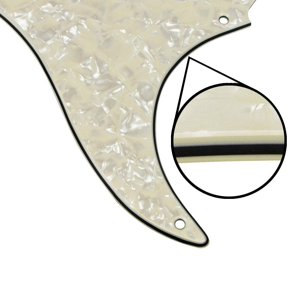 Fleor Sss 8 Hole Vintage Strat Pickguard Guitar Back Plate With Screw For Vintage Strat Style Guitar Parts, 4Ply Aged Pearl