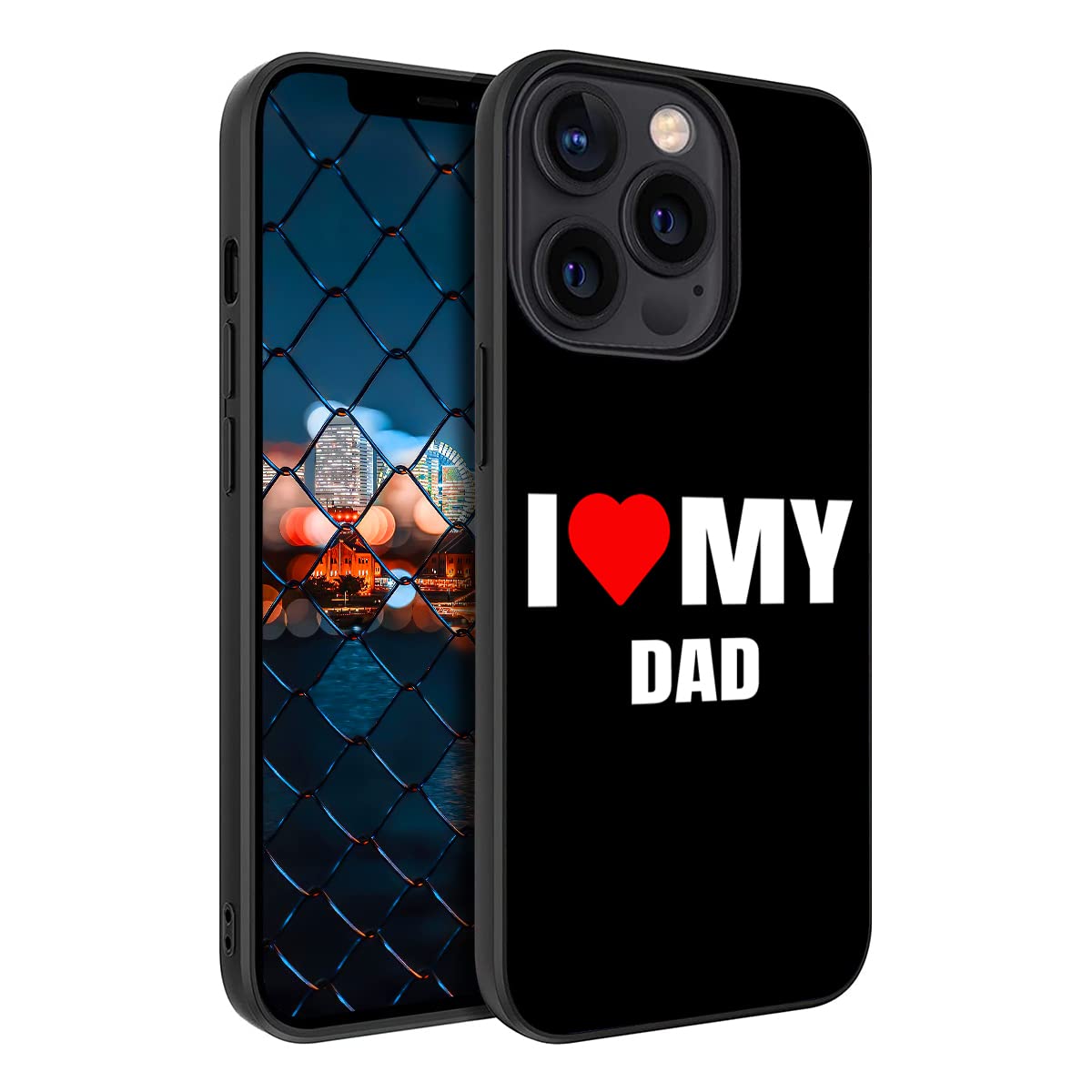I Love My Dad Red Heart Decor Phone Case For Iphone 14 13 12 11 Pro Max Mini Xr Xs Max 8 Plus 6S Plus Samsung Galaxy S23 S22 S21