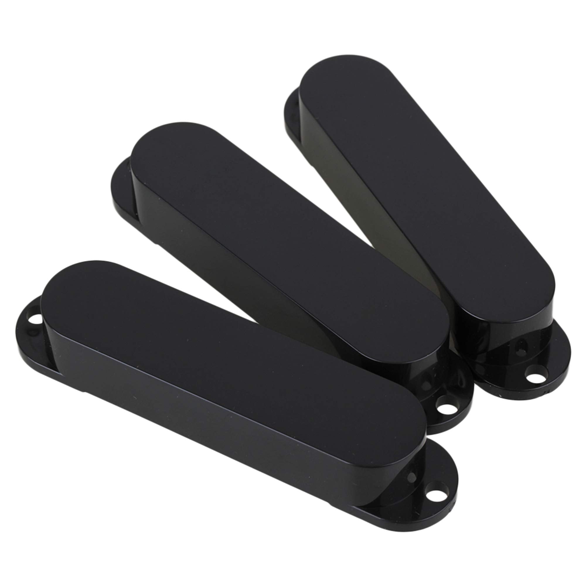 Lovermusic 82Mm Black Plastic Closed Shell Electric Guitar Single Coil Pickup Covers Pack Of 3