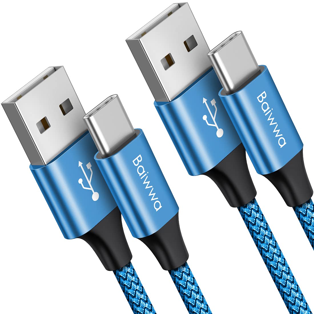 Baiwwa Usb C Cable 3A Fast Charging [2 Pack, 5Ft], Usb A To Type C Cable Braided Charger Cord Compatible With Samsung Galaxy A72