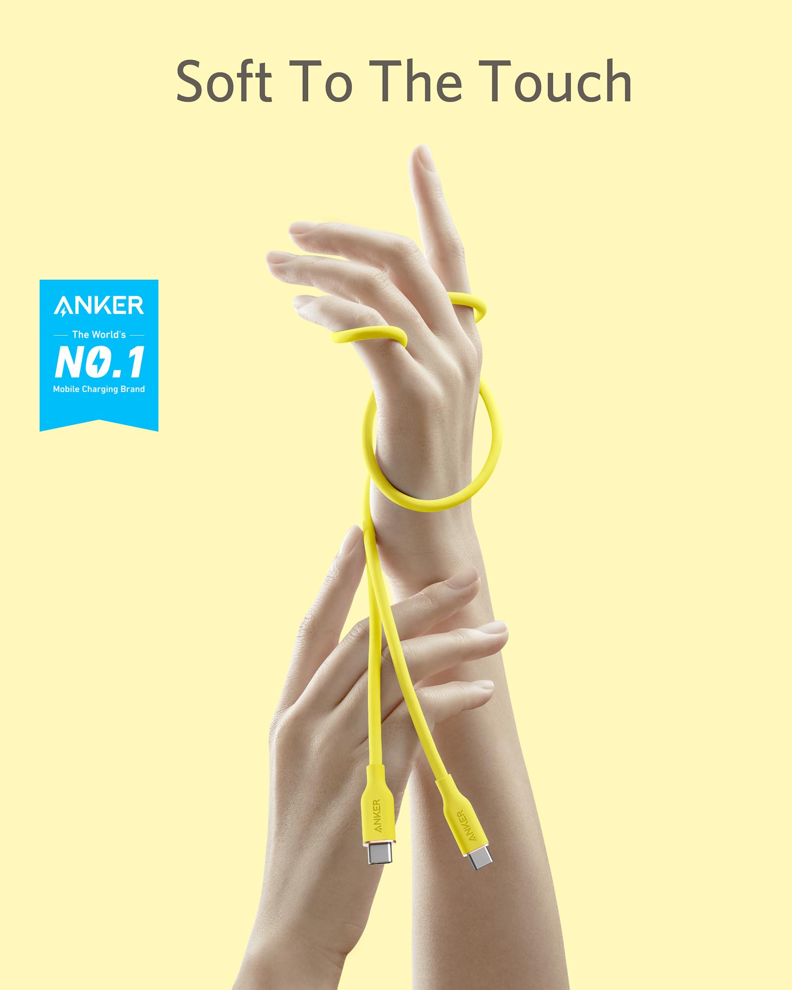 Anker Powerline Iii Flow, Usb C To Usb C Charging Cable 100 W 180 Cm, Type C Cable, Compatible With Macbook Pro 2020, Ipad Pro,