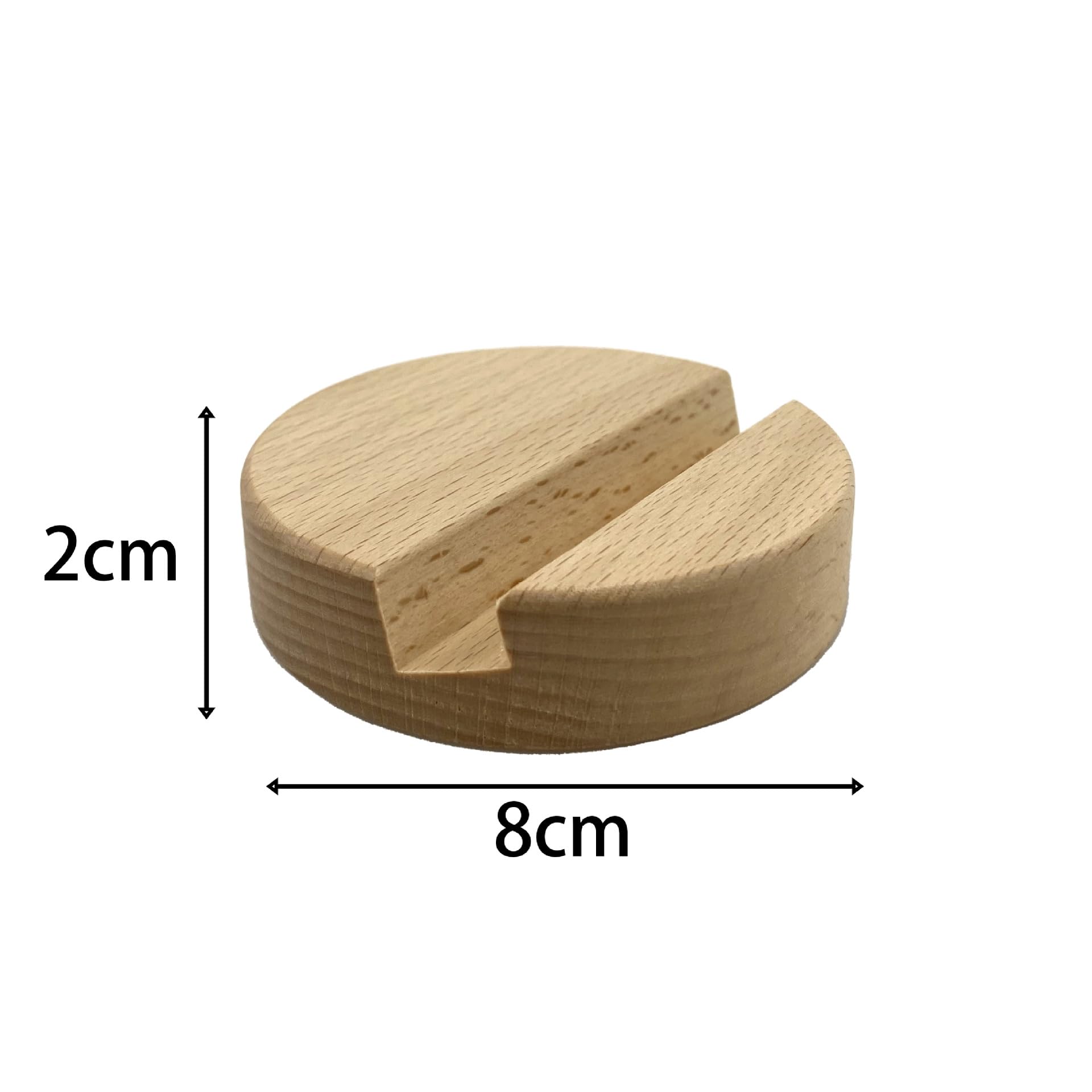 Lucentis Wood Phone Stand, 2 X 8 X 8 Cm, Wooden Phone Holder (Beech Wood, Round Shape, Single Slot)