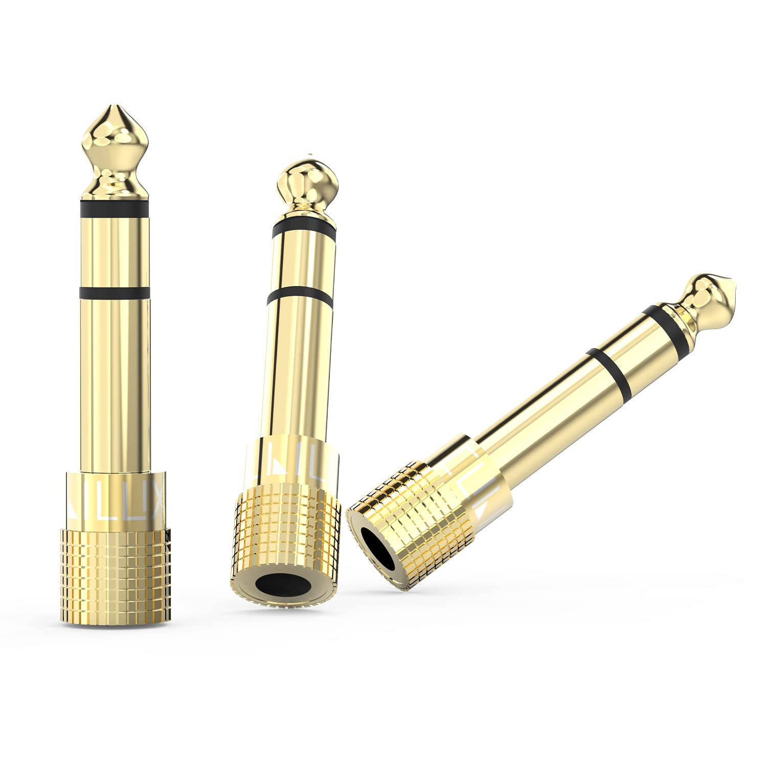 Cubilux 6.35Mm To 3.5Mm Audio Adapter, Gold Plated 1/4' Male To 1/8' Female Trs Stereo Aux Connector Converter For Guitar Keyboard Digital Piano Studio Monitor Amplifier Mixer Splitter, 3 Pack