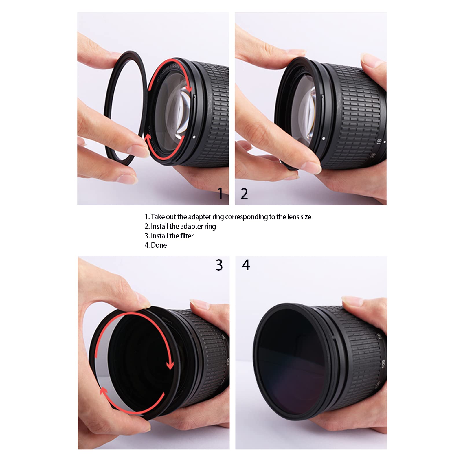 86Mm To 95Mm Step Up Ring Filter Adapter Applicable To All Brands Of Uv Nd Cpl Filter (86Mm 95Mm)