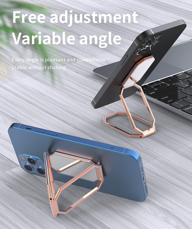 Rimyam Phone Ring Holder Finger Kickstand Foldable Cell Phone Stand 360Rotation Metal Ring Grip Holder For Magnetic Car Mount Co