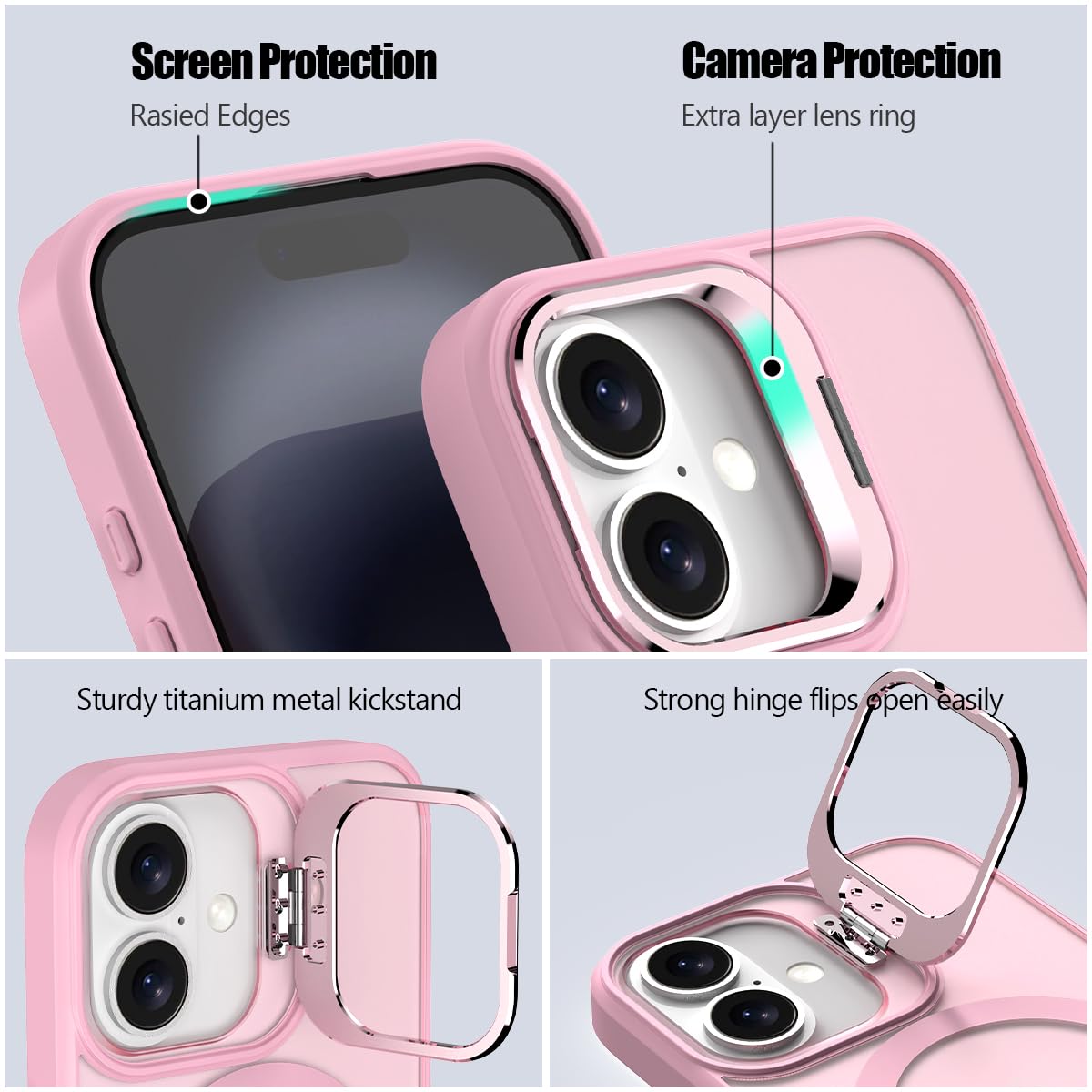 Nvollnoe For Iphone 16 Case Compatible With Magsafe Military Grade Shockproof Heavy Duty Protective Adjustable Kickstand Matte S