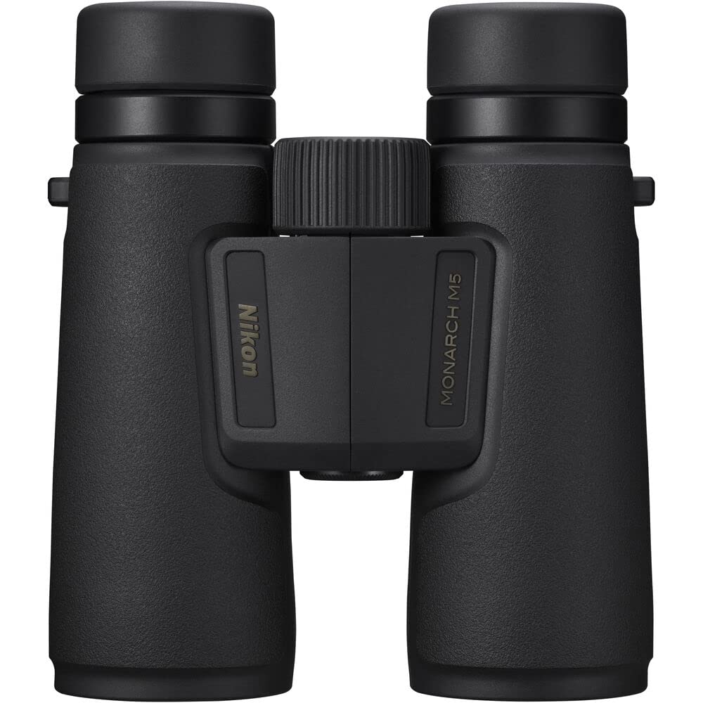 Nikon 10X42 Monarch M5 Binoculars | Black Bundle With Binocular Harness + Smartphone To Binocular Adapter + 5 Piece Cleaning Kit