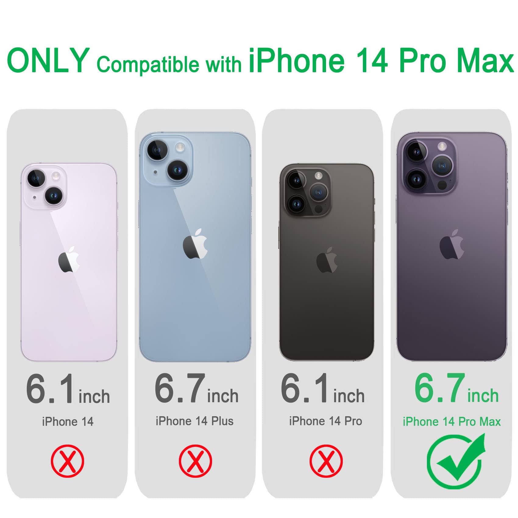 JJGoo iPhone 14 Pro Max Phone Case Clear Shockproof Slim TPU Pink 6.7-inch