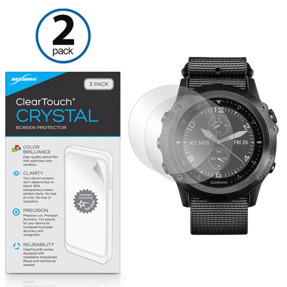 Boxwave Screen Protector Compatible With Garmin Tactix Bravo   Cleartouch Crystal (2 Pack), Hd Film Skin   Shields From Scratche