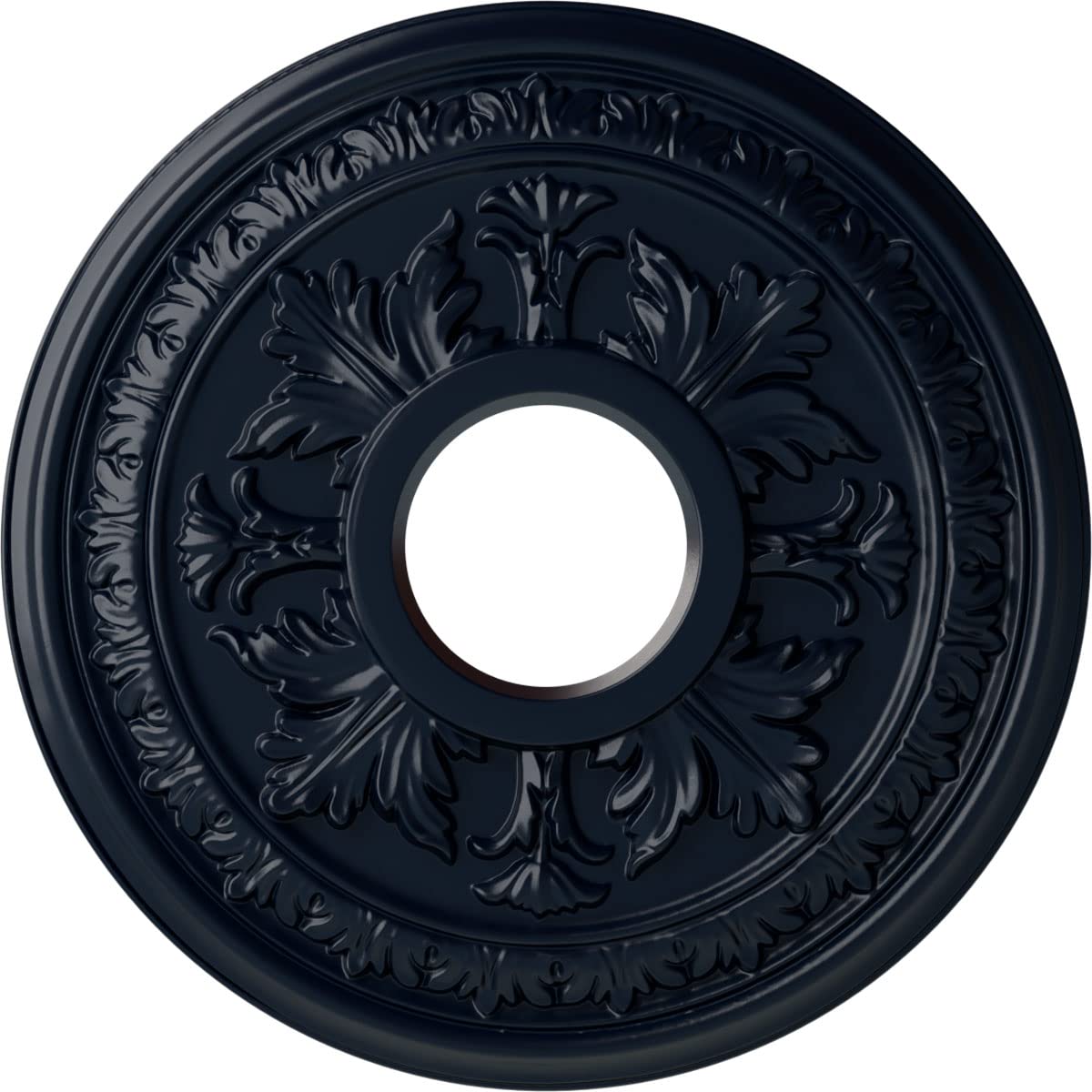 15 3/8OD x 4 1/4ID x 1 1/2P Baltimore Ceiling Medallion (Fits Canopies up to 5 1/2), Hand-Painted Midnight Dream
