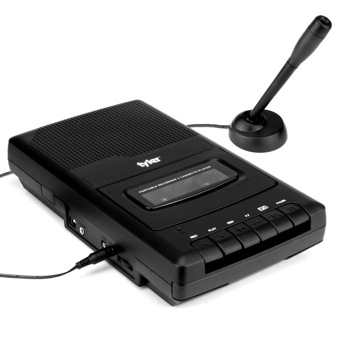 Tyler Tcp 01 Portable Cassette Player And Recorder   Retro Shoebox Style Music Device With Stand Alone Microphone, Built In Spea