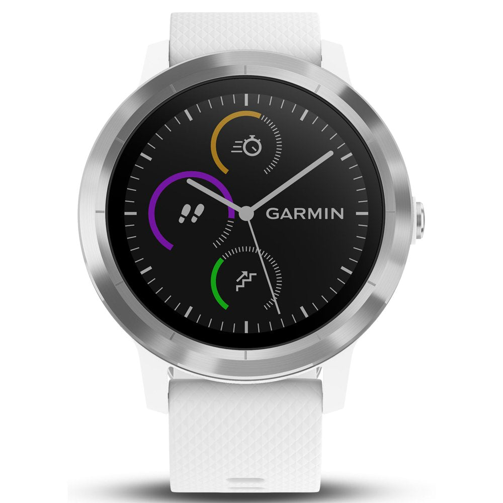 Garmin 010 01769 21 Vivoactive 3, Gps Smartwatch With Contactless Payments And Built In Sports Apps, White/Silver