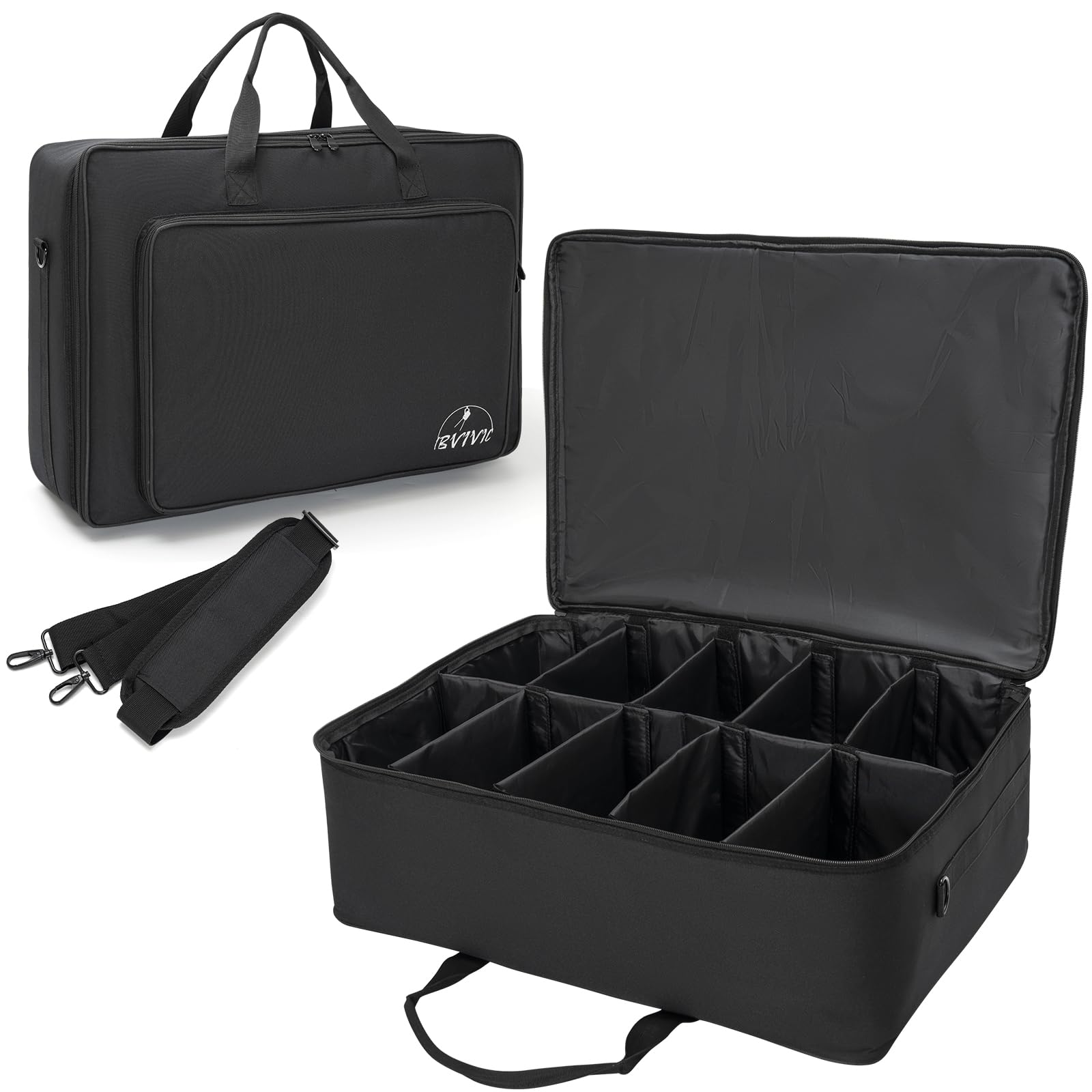 Ibvivic 10 Par 5/16'' Padded Spotlight Bag Stage Lighting Storage Bag For 10 Par Lights Bag With Dividers, Handle, Straps