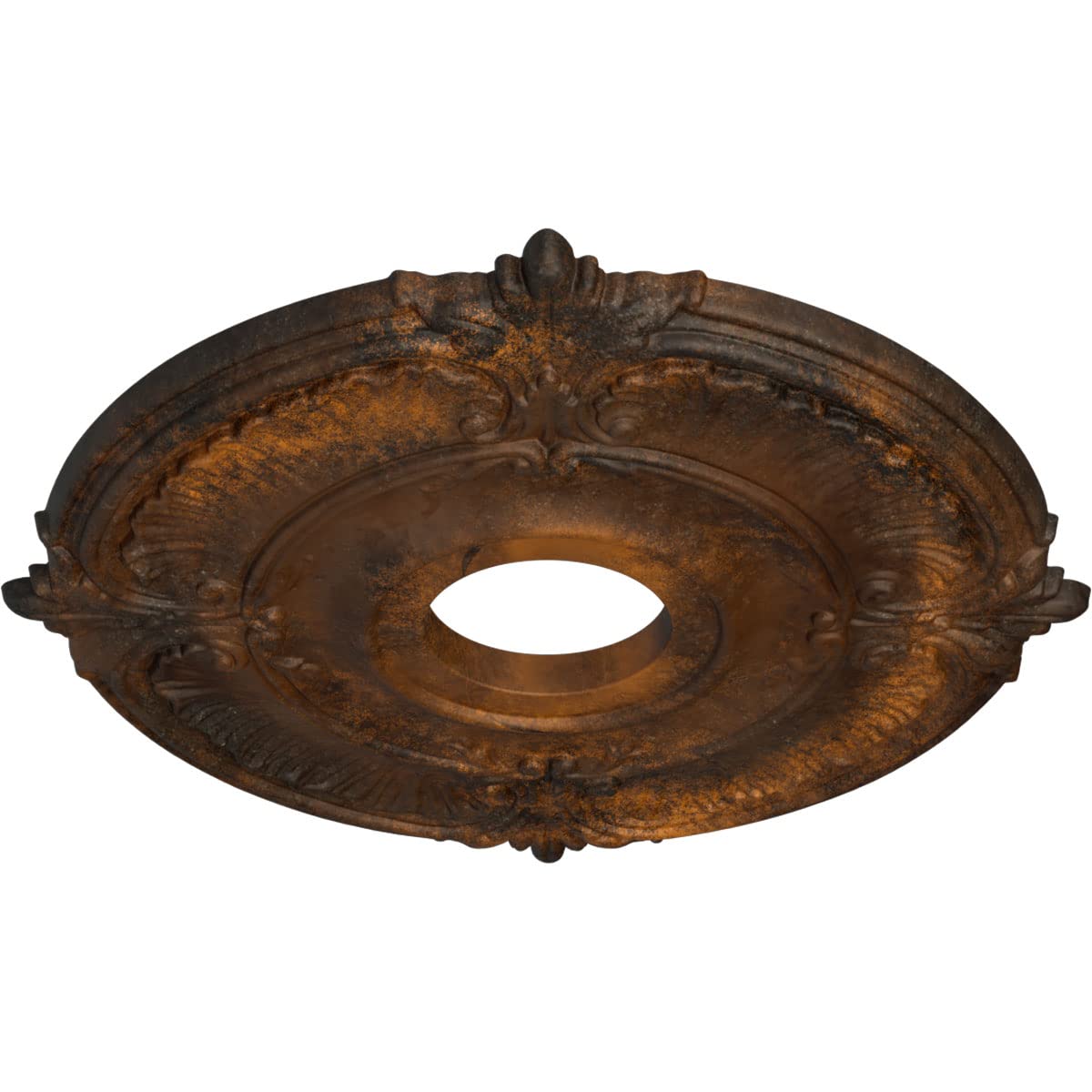 Ekena Millwork Cm18Atrus Attica Ceiling Medallion, 18''Od X 4''Id X 5/8''P (Fits Canopies Up To 5''), Hand Painted Rust