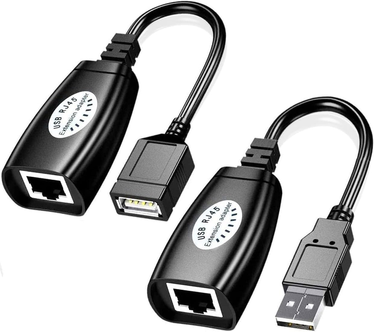 Usb Extender Over Rj45 Cat 6/5/5E Adapter, Rj45 Ethernet Splitter To Usb Extension Up To 50M/164Ft, Compatible With Computers, M