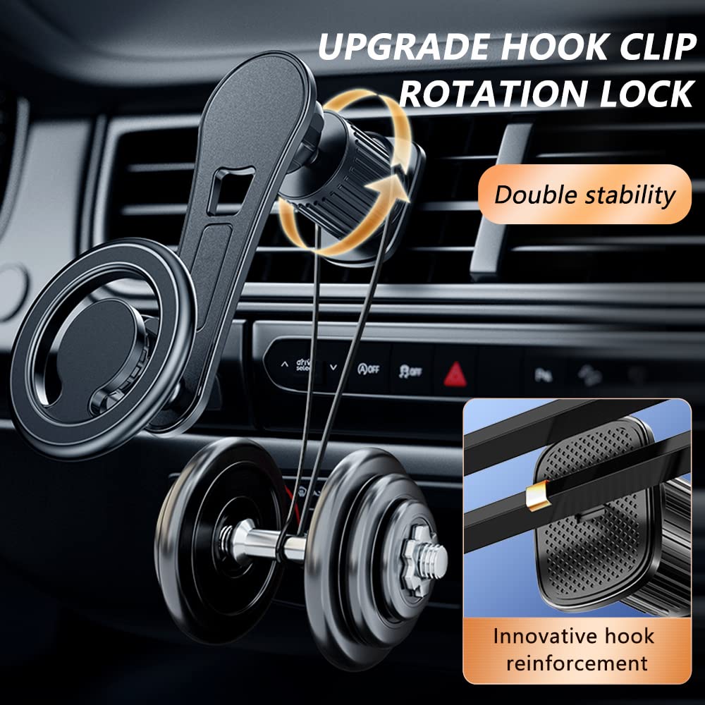 Turcee Compatible For Magsafe Car Mount For Iphone,[2023 New Upgrade] Car Vent 360    Rotation Magnetic Car Mount,Cell Phone Hol