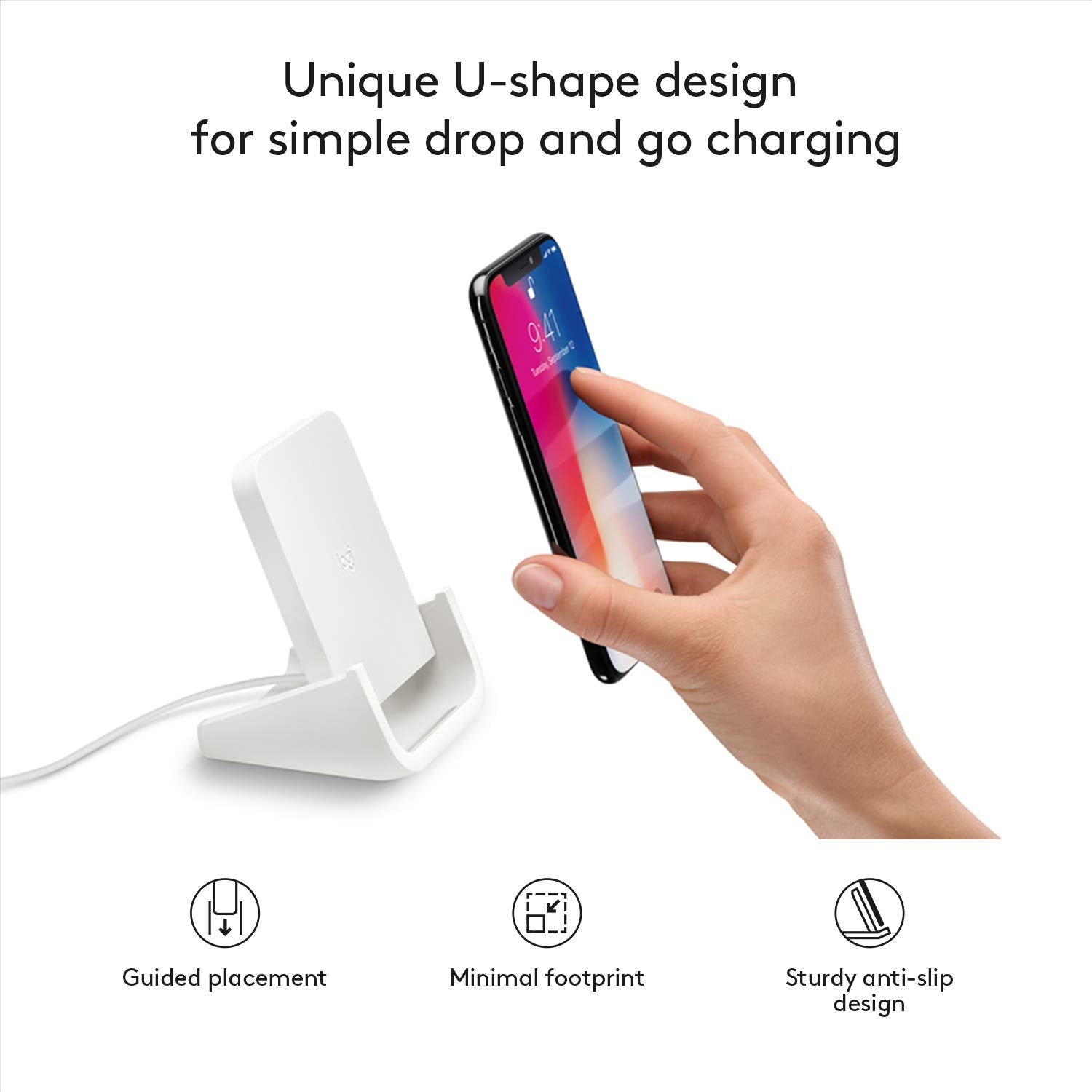 Logitech Powered Wireless Charging Stand For Iphone 8, 8 Plus, X, Xs, Xs Max And Xr