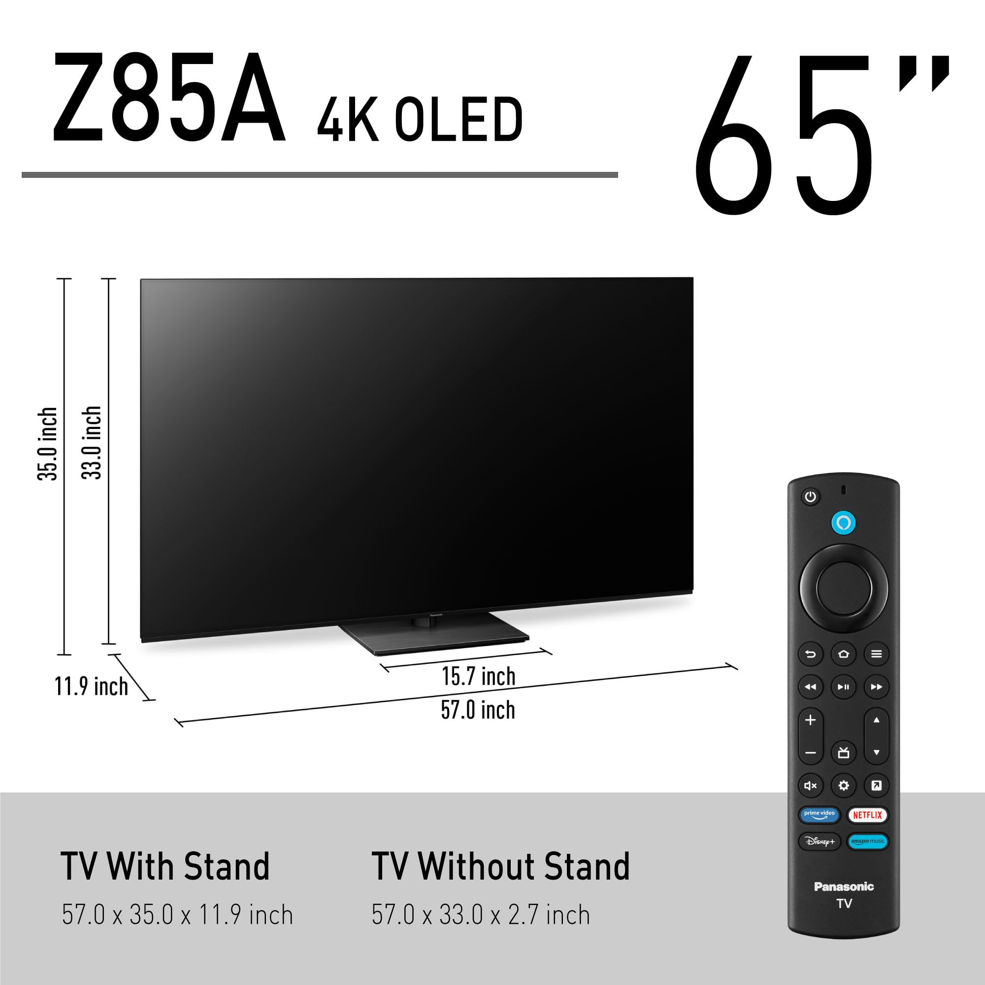Panasonic Z85 Series (2024 Model) 65 Inch Oled 4K Ultra Hd Smart Fire Tv, Dolby Vision Iq, Hdr10+ Adaptive, 120Hz Refresh Rate