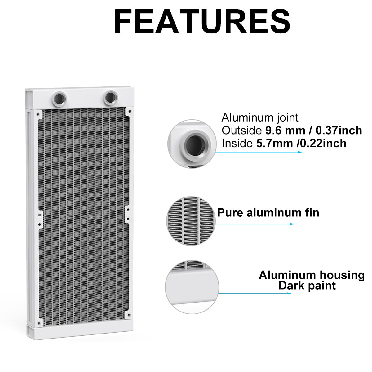 Clyxgs Water Cooling Radiator, 12 Pipe G1/4 Thread Heat Row Radiator 12 Pipe Aluminum Heat Exchanger Radiator For Pc Cpu Compute